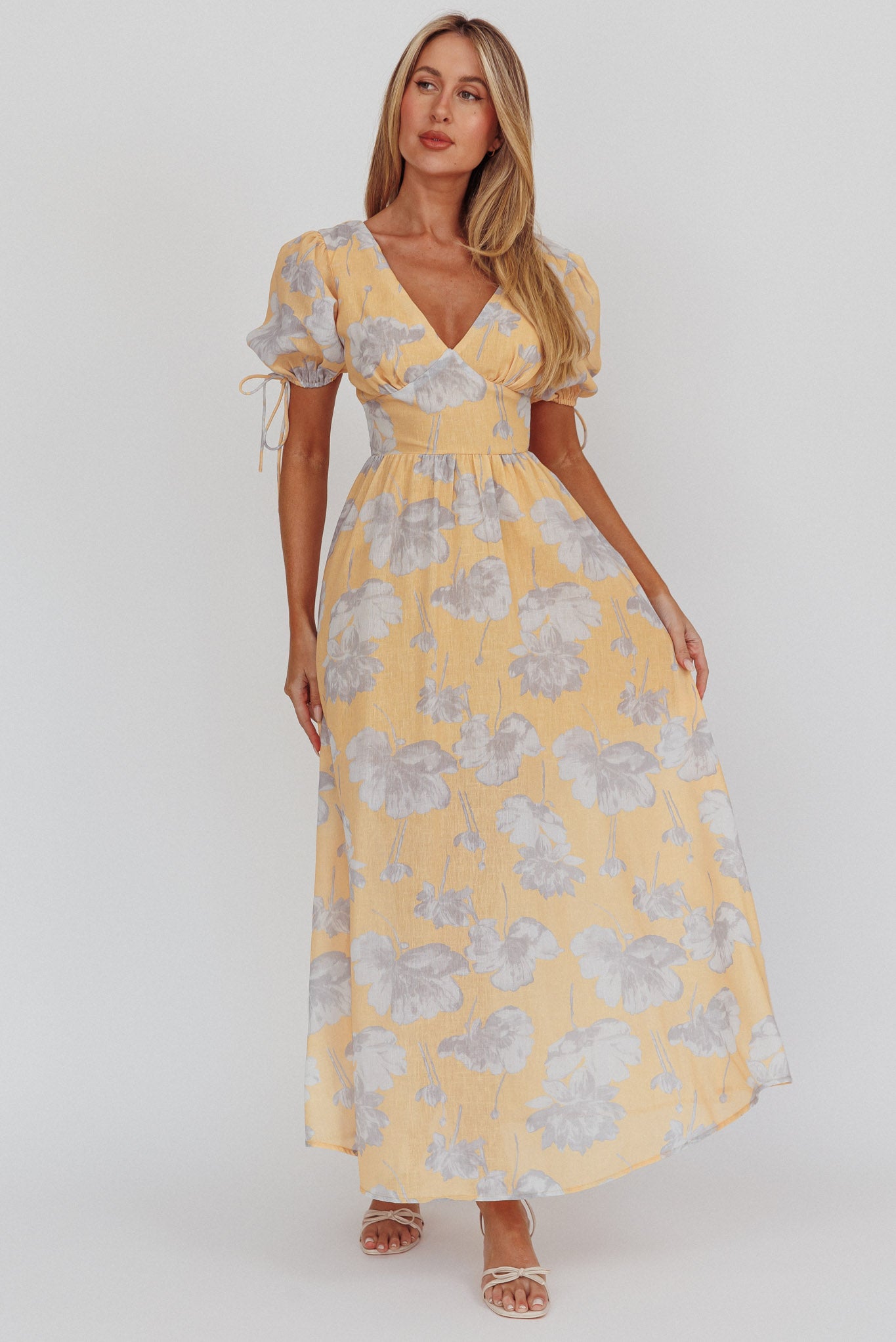 Loveberry Puff Sleeve A-Line Maxi Dress Pumpkin by Selfie Leslie Australia
