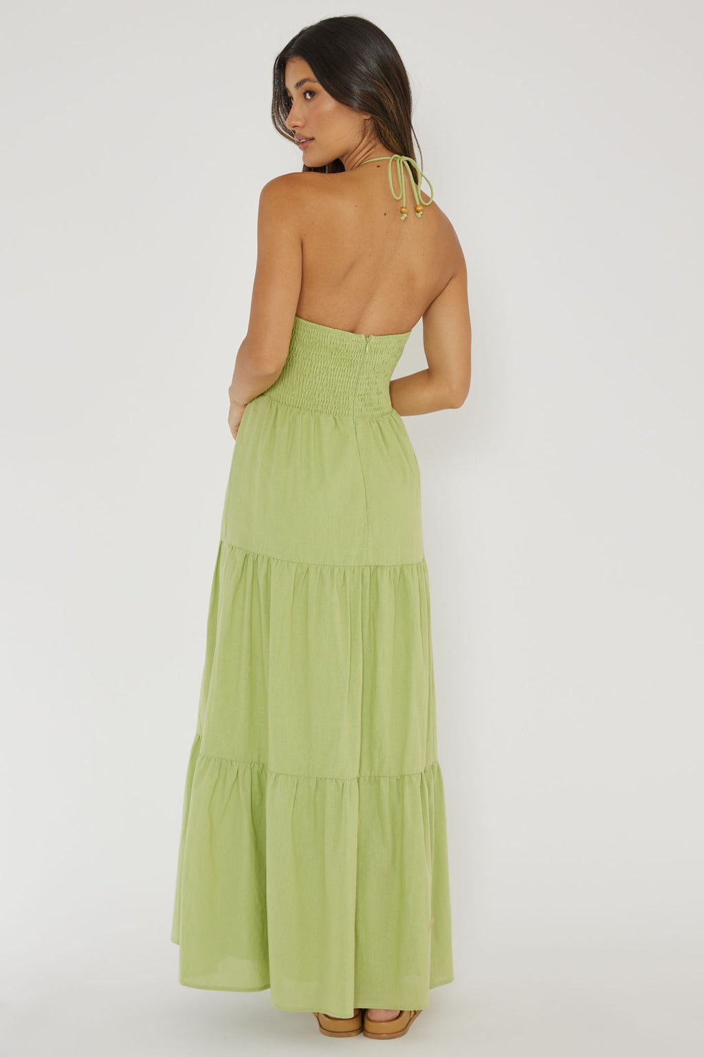 Life Elixir Halterneck Embroidered Maxi Dress Green by Selfie Leslie Australia