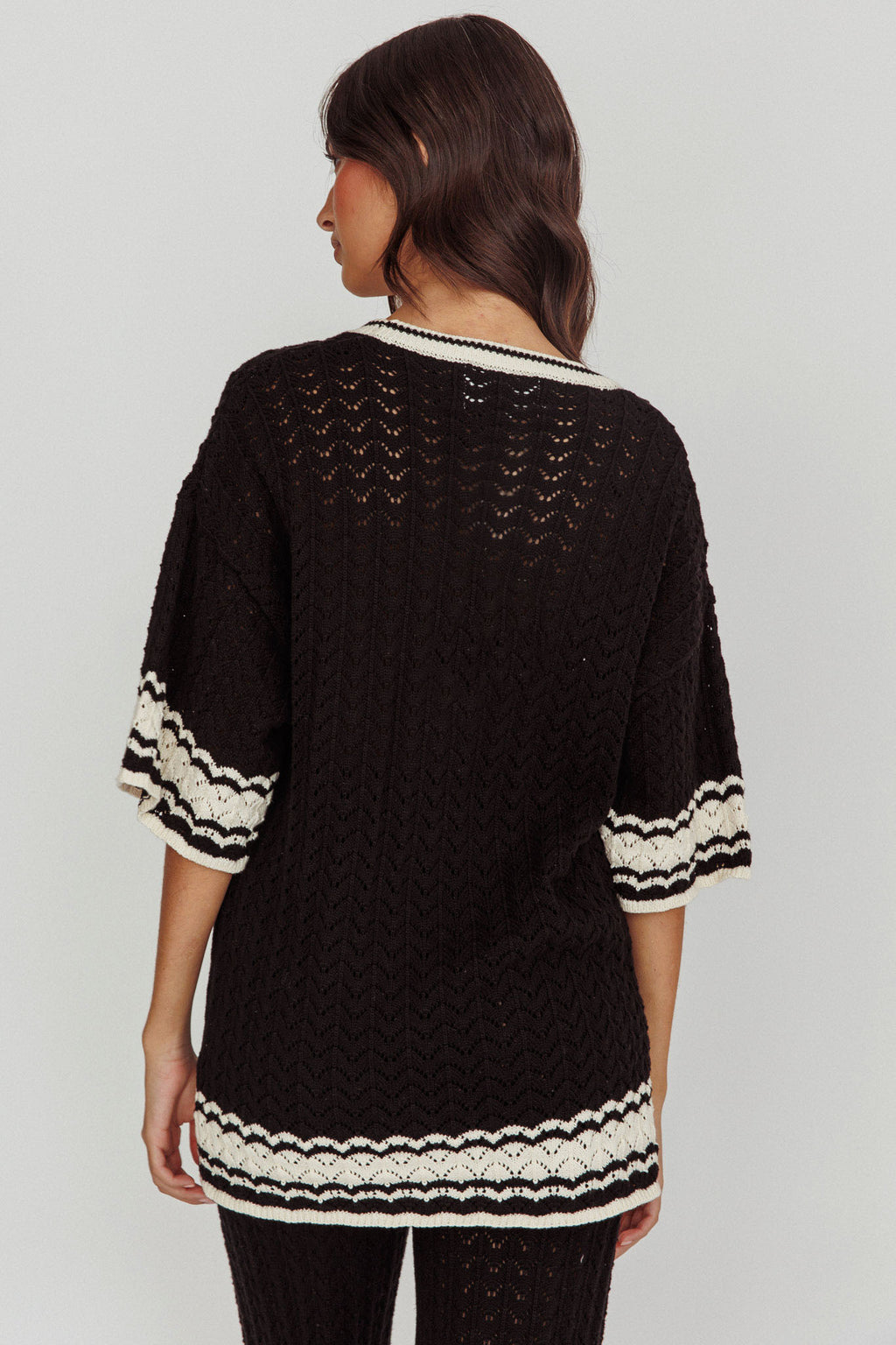 Rhodes Cotton Relaxed Knit Shirt Black by Selfie Leslie Australia