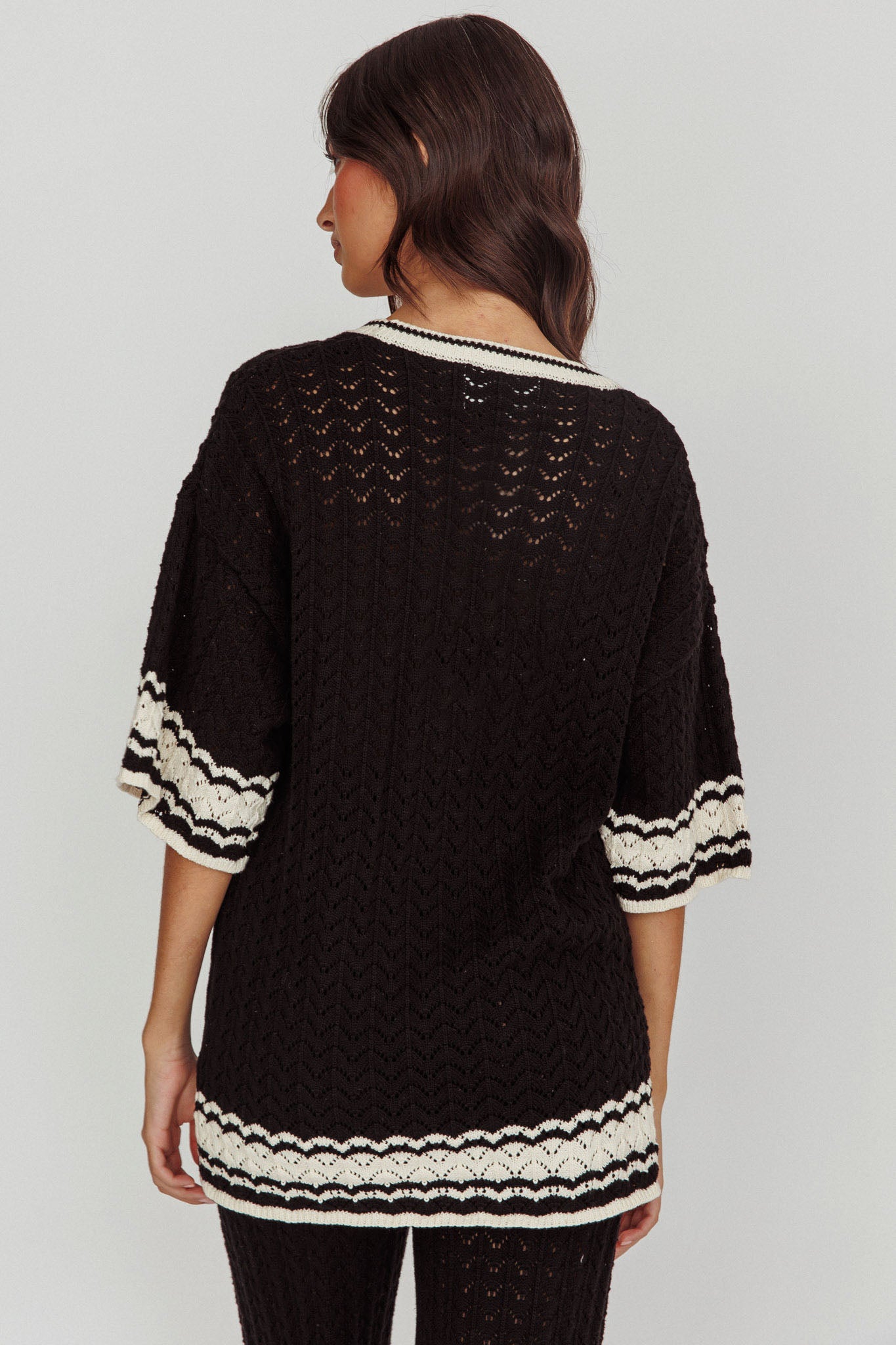 Rhodes Cotton Relaxed Knit Shirt Black by Selfie Leslie Australia