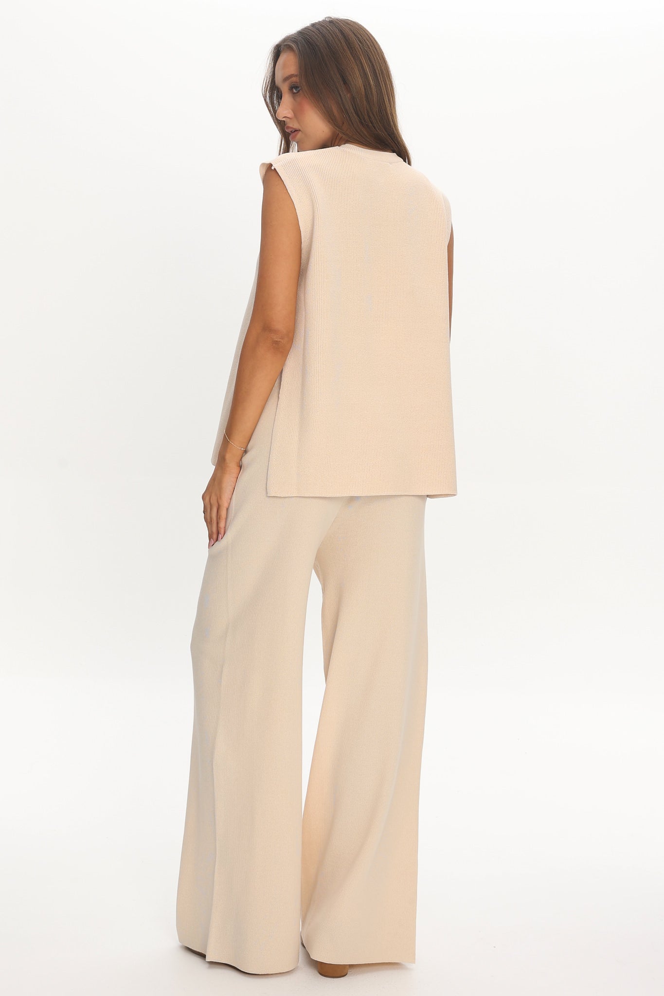 Homebody Ribbed Knit Pants Oat by Selfie Leslie Australia