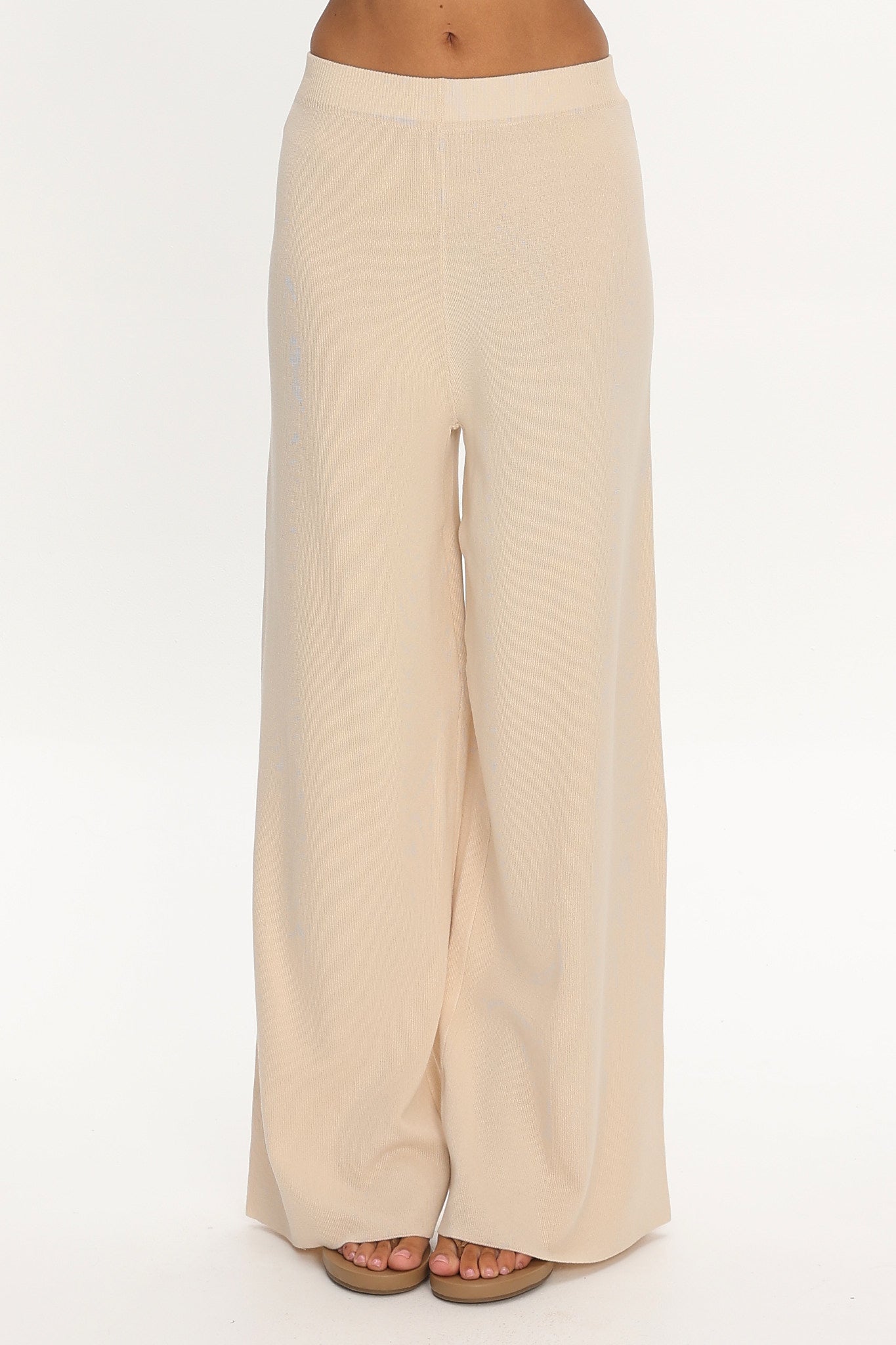 Homebody Ribbed Knit Pants Oat by Selfie Leslie Australia