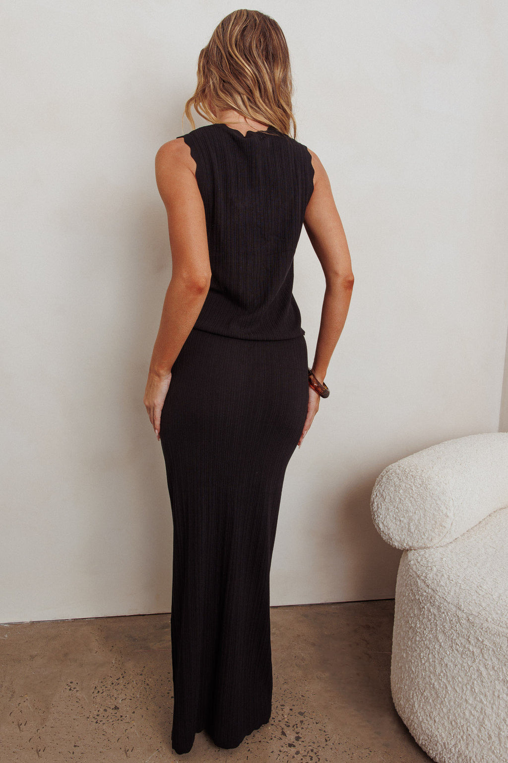 Sonorous Knit Maxi Skirt Black by Selfie Leslie Australia