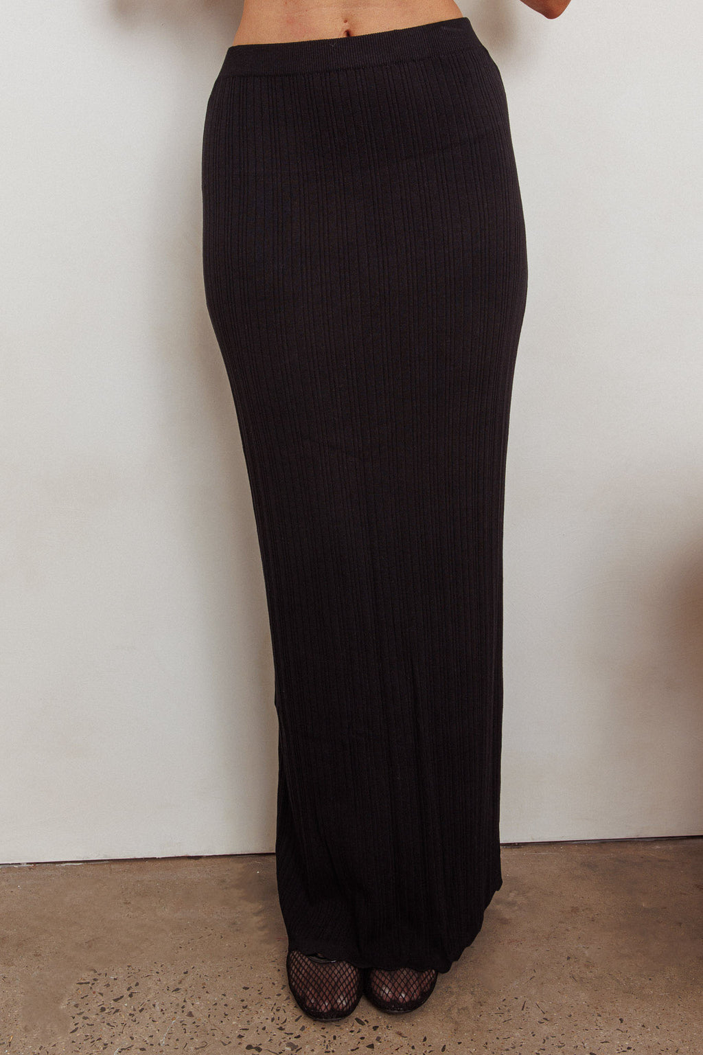 Sonorous Knit Maxi Skirt Black by Selfie Leslie Australia
