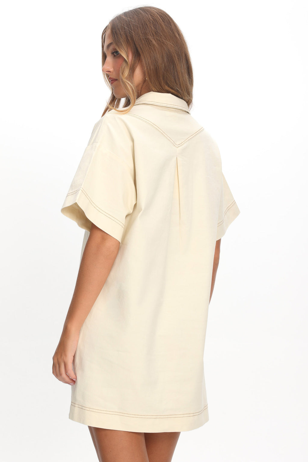 Mariska Collared Mini Dress Butter by Selfie Leslie Australia