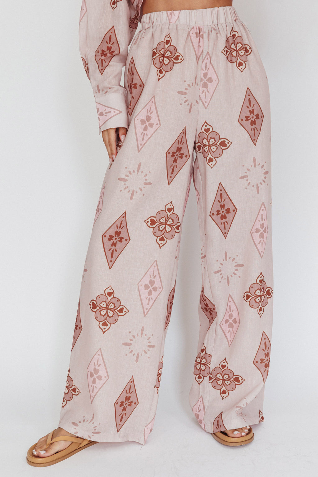 Alex Motif Elastic Wide Leg Pants Mocha by Selfie Leslie Australia