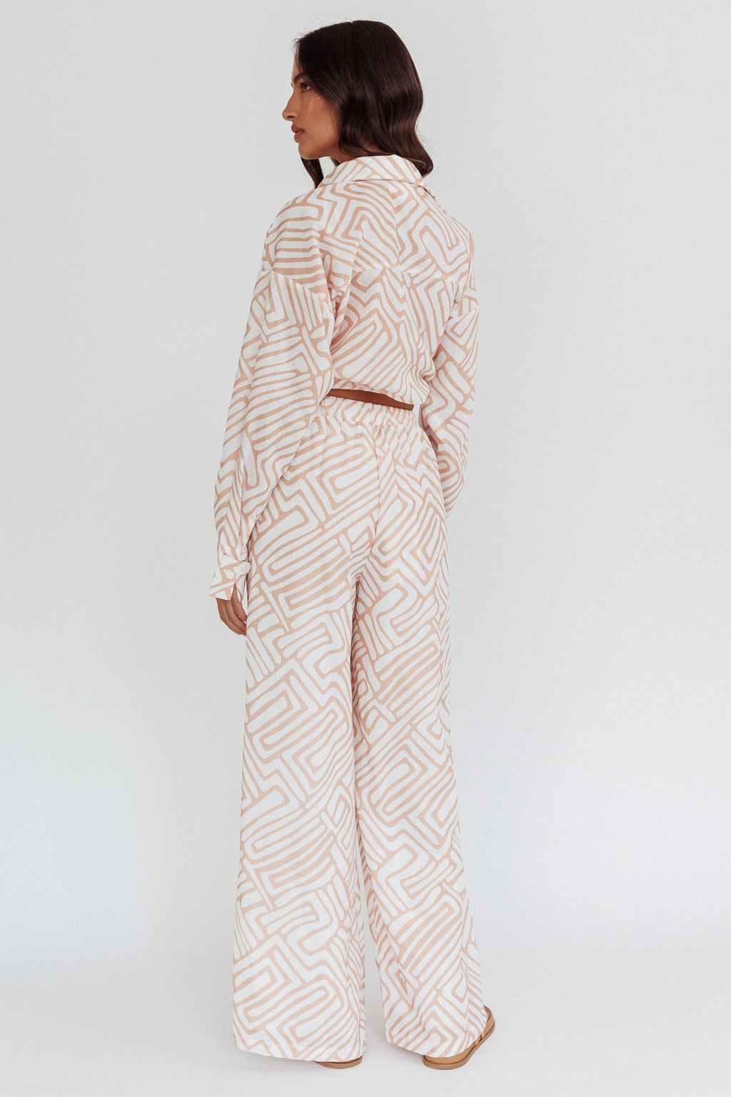 Alex Elastic Waist Pants Print Peach by Selfie Leslie Australia