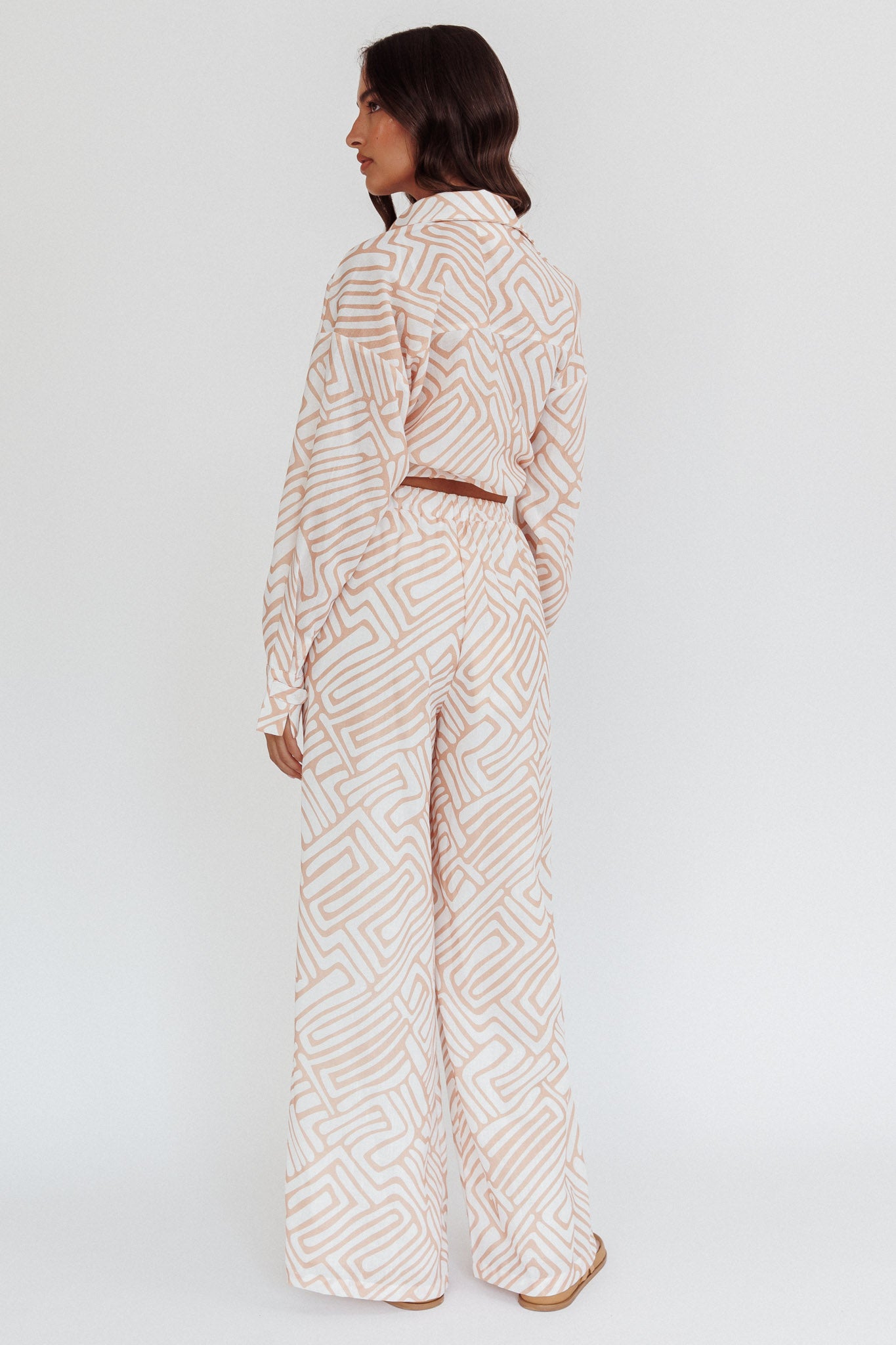 Alex Elastic Waist Pants Print Peach by Selfie Leslie Australia