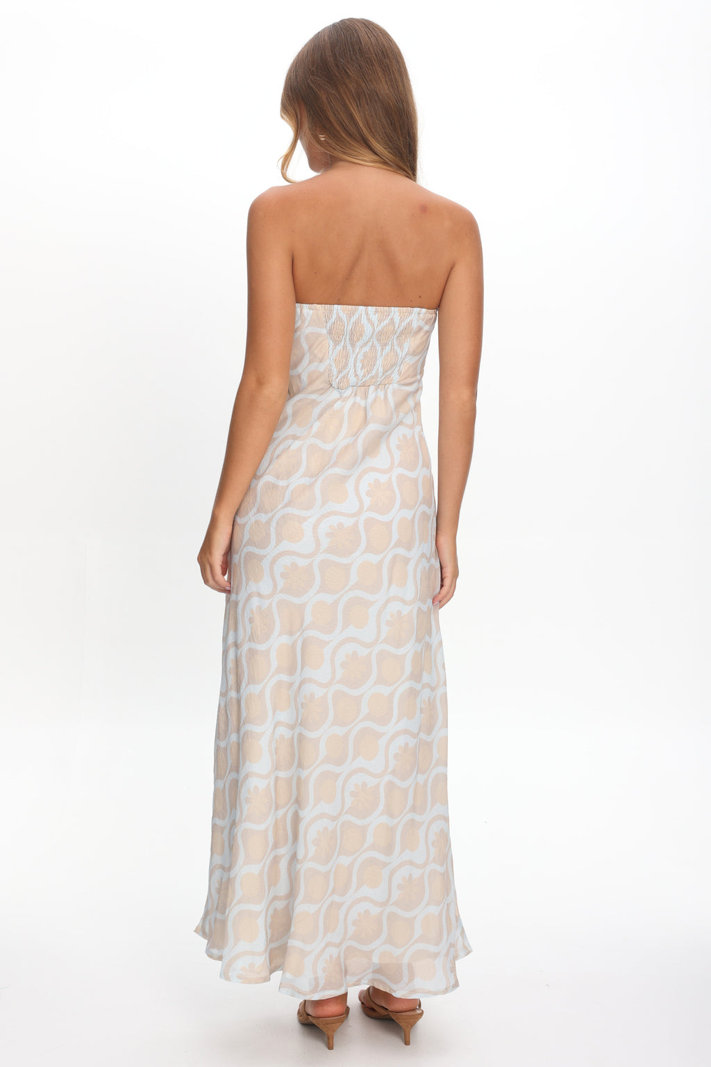 Artice Strapless Maxi Dress Print Geo by Selfie Leslie Australia