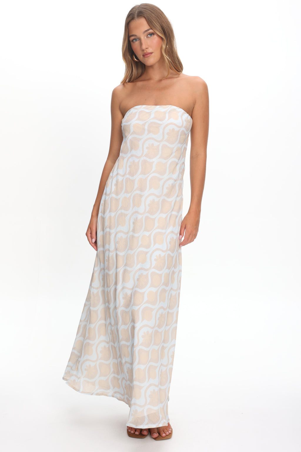 Artice Strapless Maxi Dress Print Geo by Selfie Leslie Australia