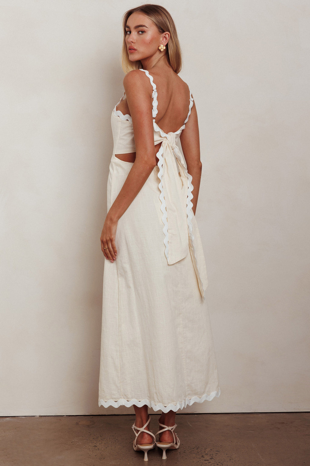 Montego Bay Ric Rac Strap Maxi Dress Oat by Selfie Leslie Australia