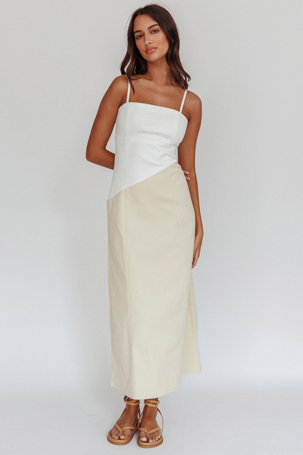 Irelia Contrast Maxi Dress White by Selfie Leslie Australia