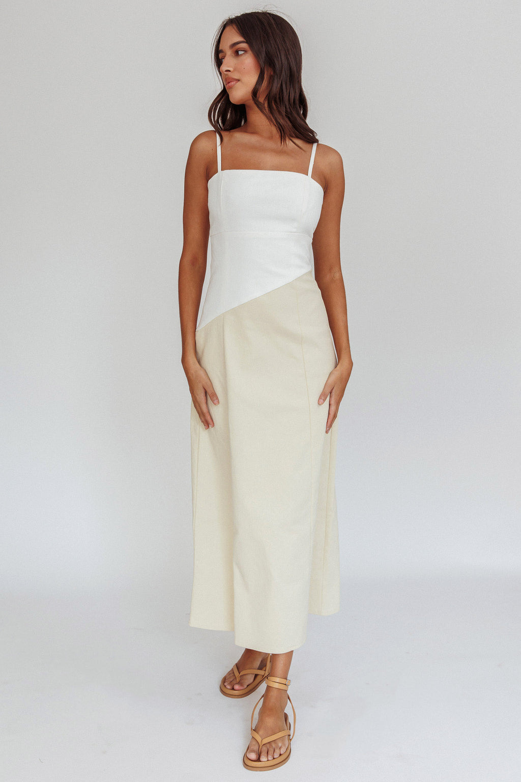 Irelia Contrast Maxi Dress White by Selfie Leslie Australia