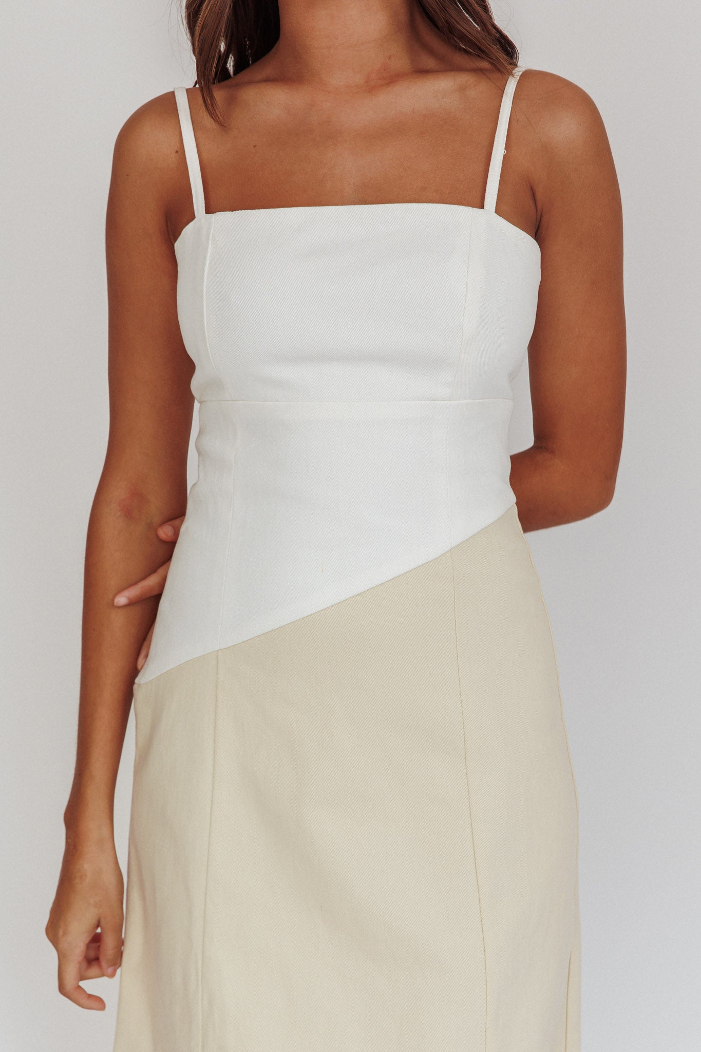Irelia Contrast Maxi Dress White by Selfie Leslie Australia
