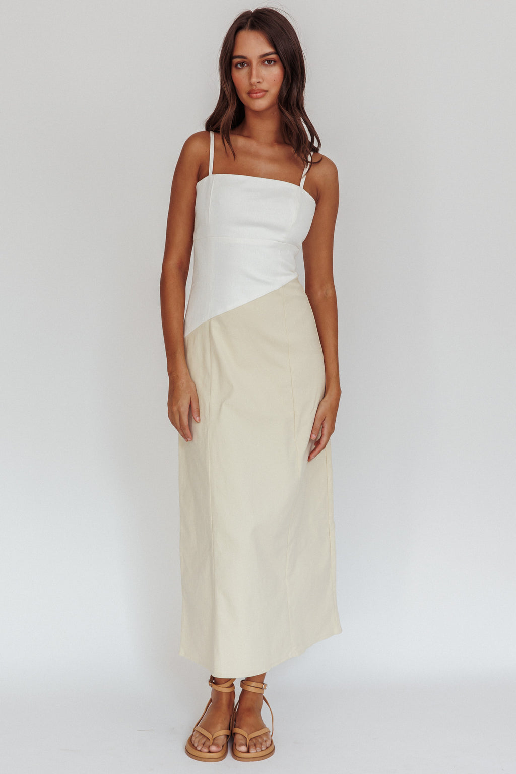 Irelia Contrast Maxi Dress White by Selfie Leslie Australia