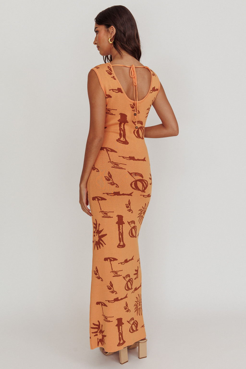 Irene Column Silhouette Maxi Dress Apricot by Selfie Leslie Australia