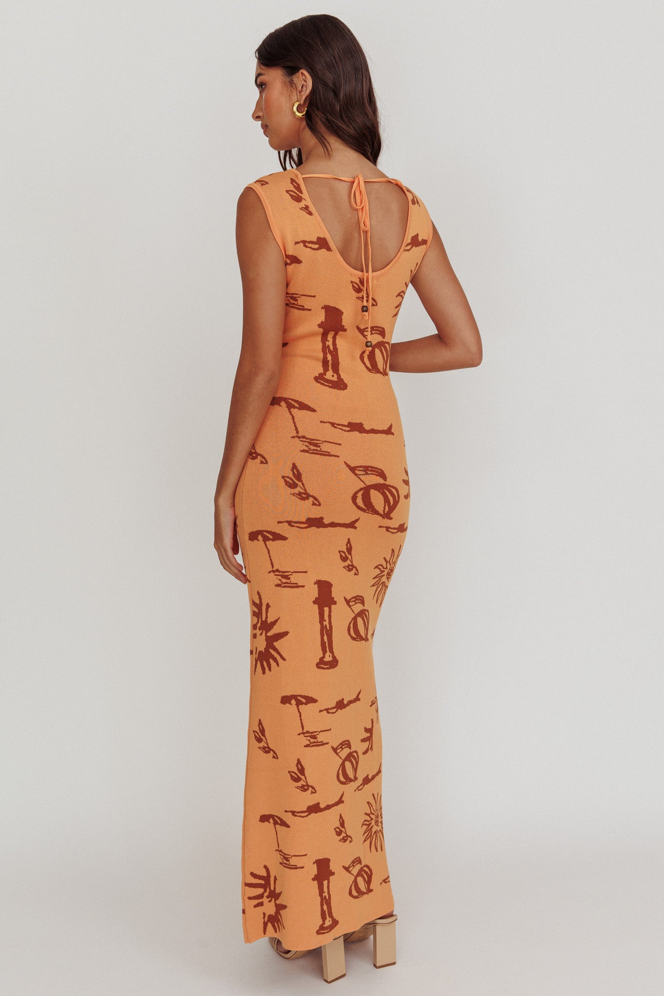 Irene Column Silhouette Maxi Dress Apricot by Selfie Leslie Australia