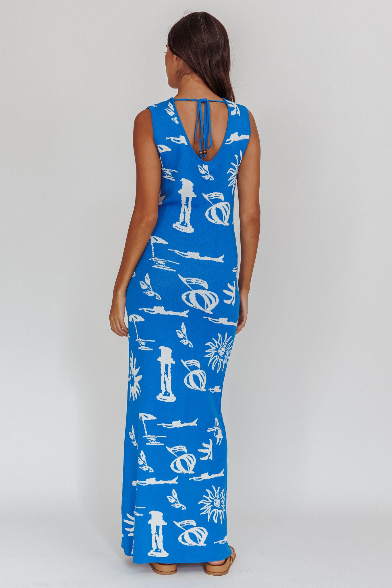 Irene Column Silhouette Maxi Dress Blue by Selfie Leslie Australia