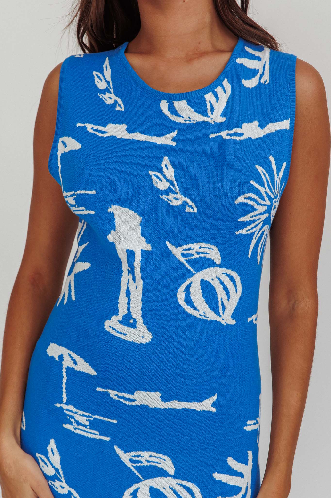Irene Column Silhouette Maxi Dress Blue by Selfie Leslie Australia
