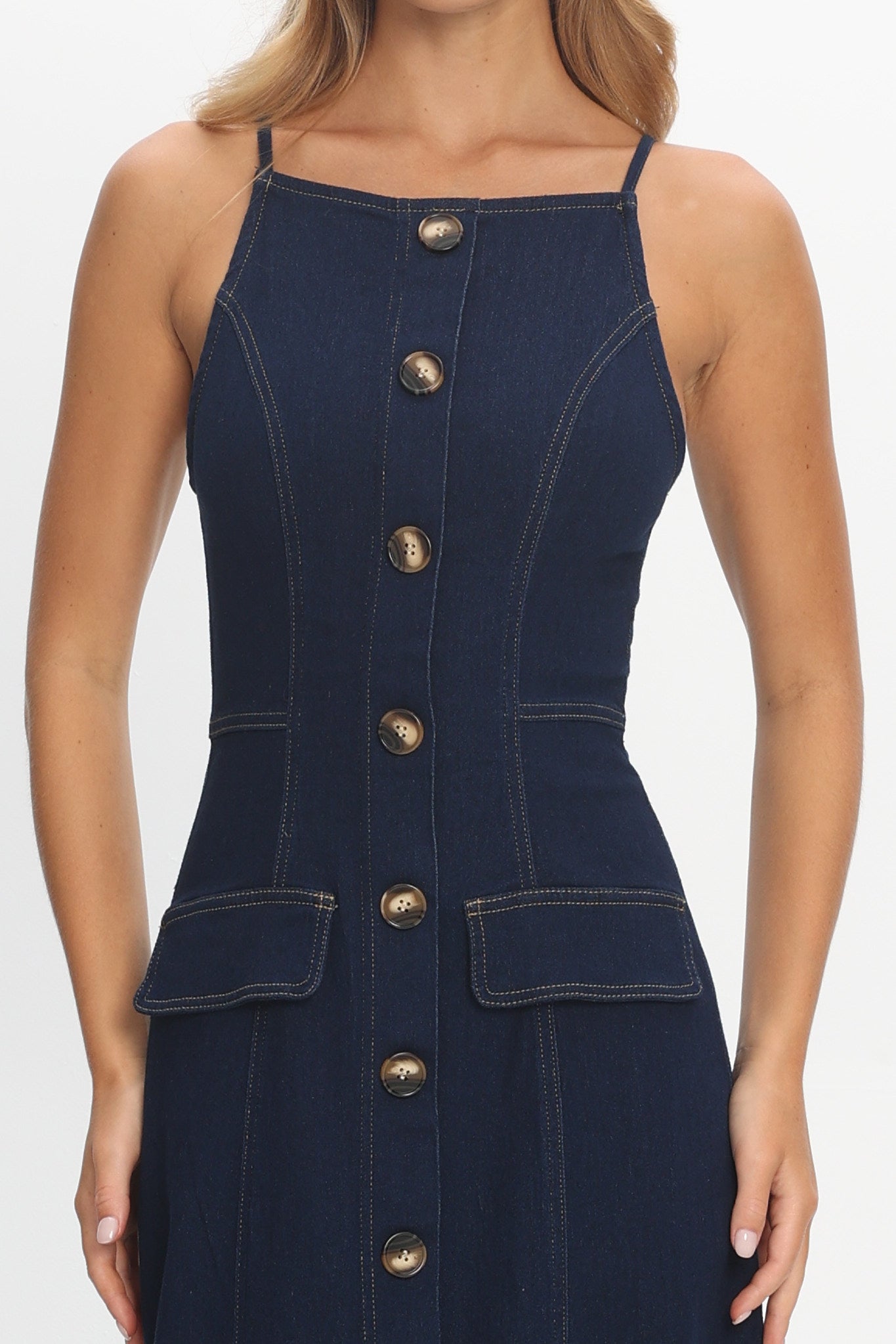 Love's Embrace Button Front Maxi Dress Indigo by Selfie Leslie Australia