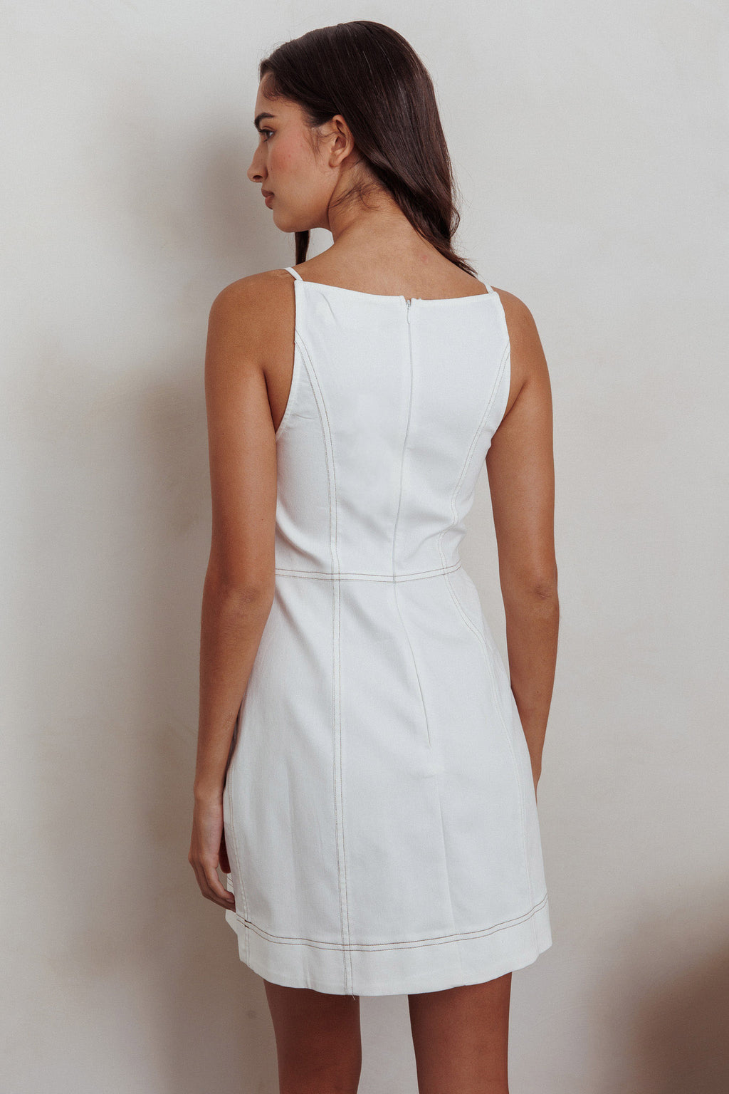 Love's Embrace Button Front Mini Dress Milk by Selfie Leslie Australia