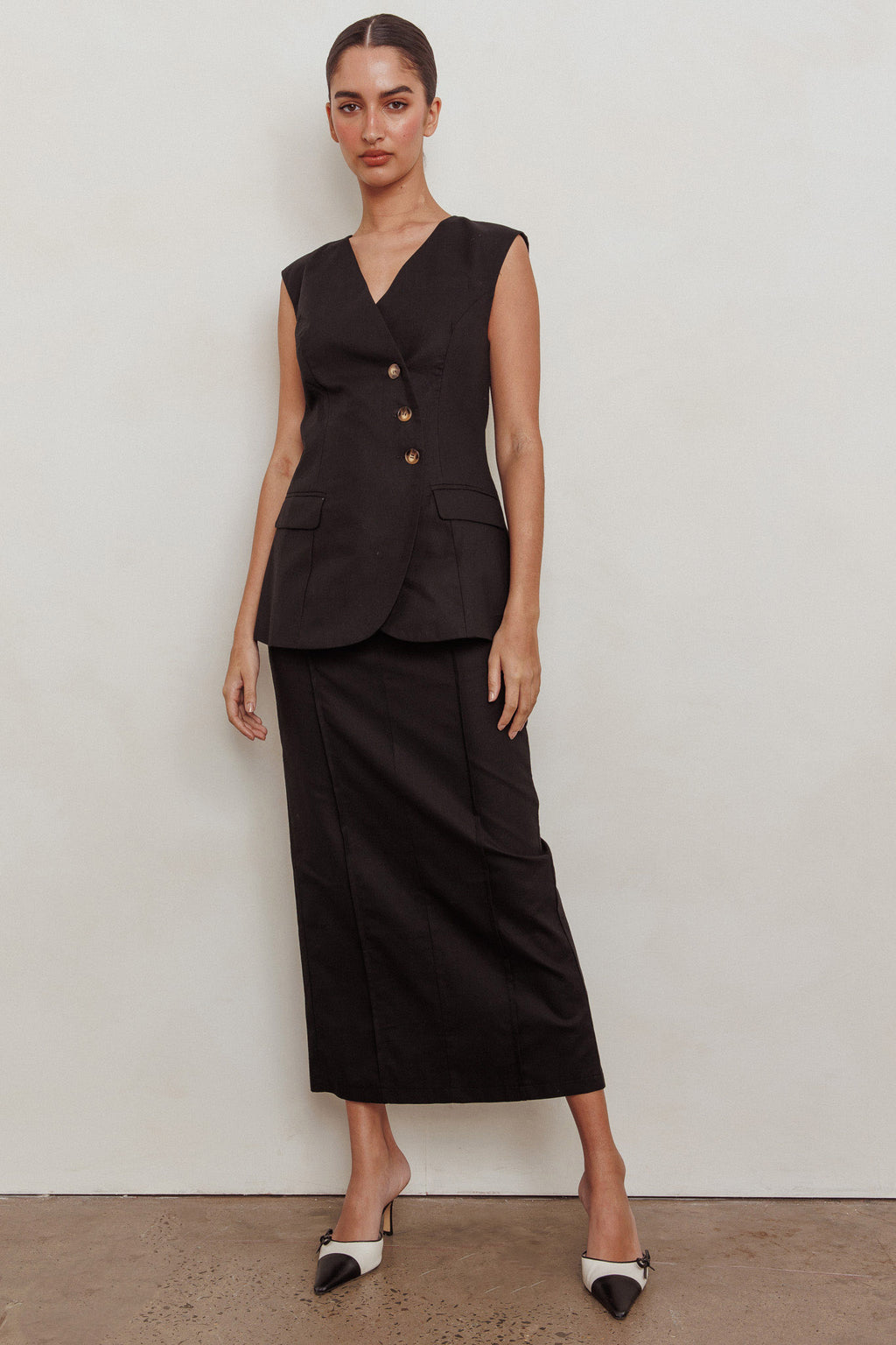 Sweet Treat Column Maxi Skirt Black by Selfie Leslie Australia