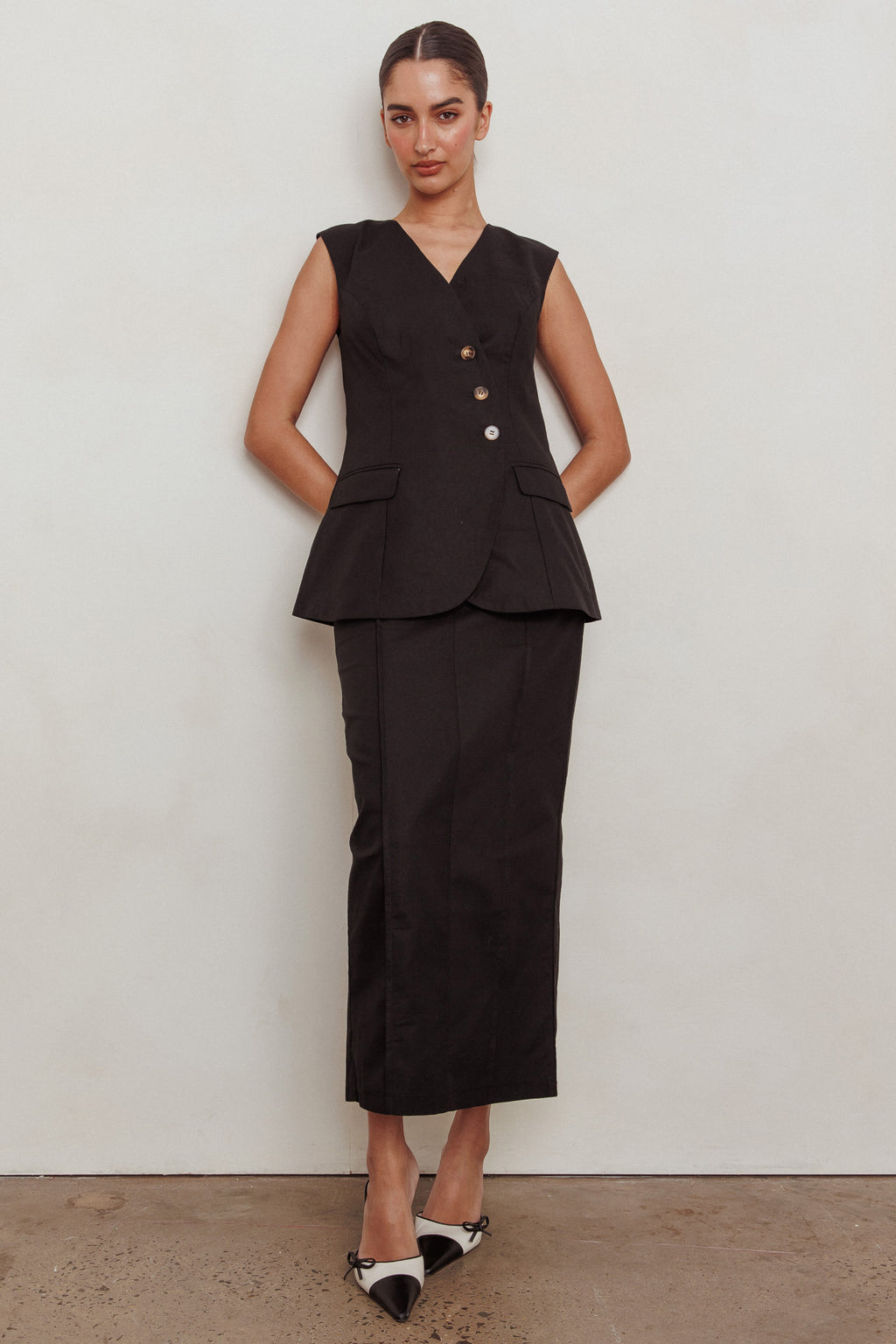 Sweet Treat Column Maxi Skirt Black by Selfie Leslie Australia