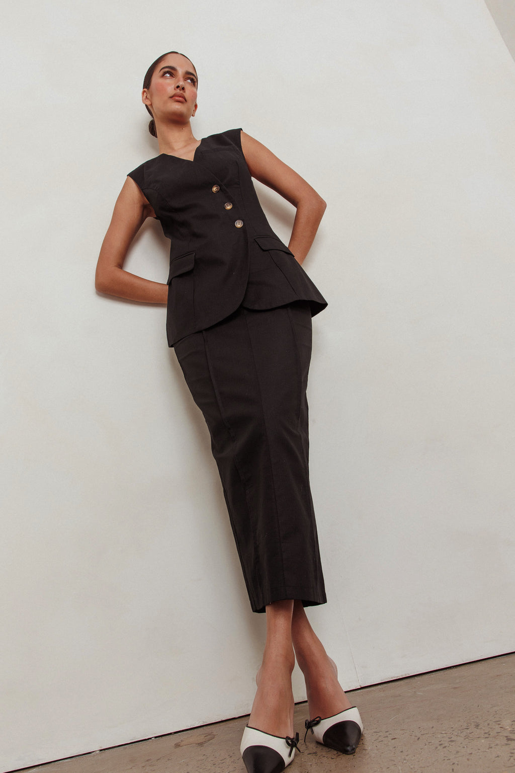 Sweet Treat Column Maxi Skirt Black by Selfie Leslie Australia