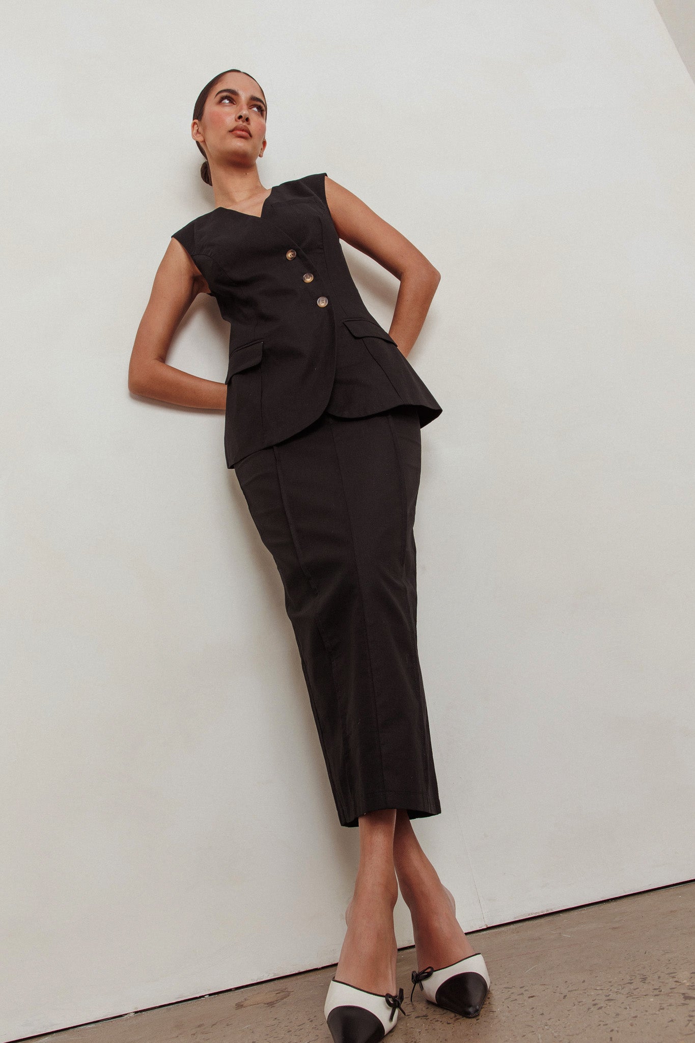 Sweet Treat Column Maxi Skirt Black by Selfie Leslie Australia