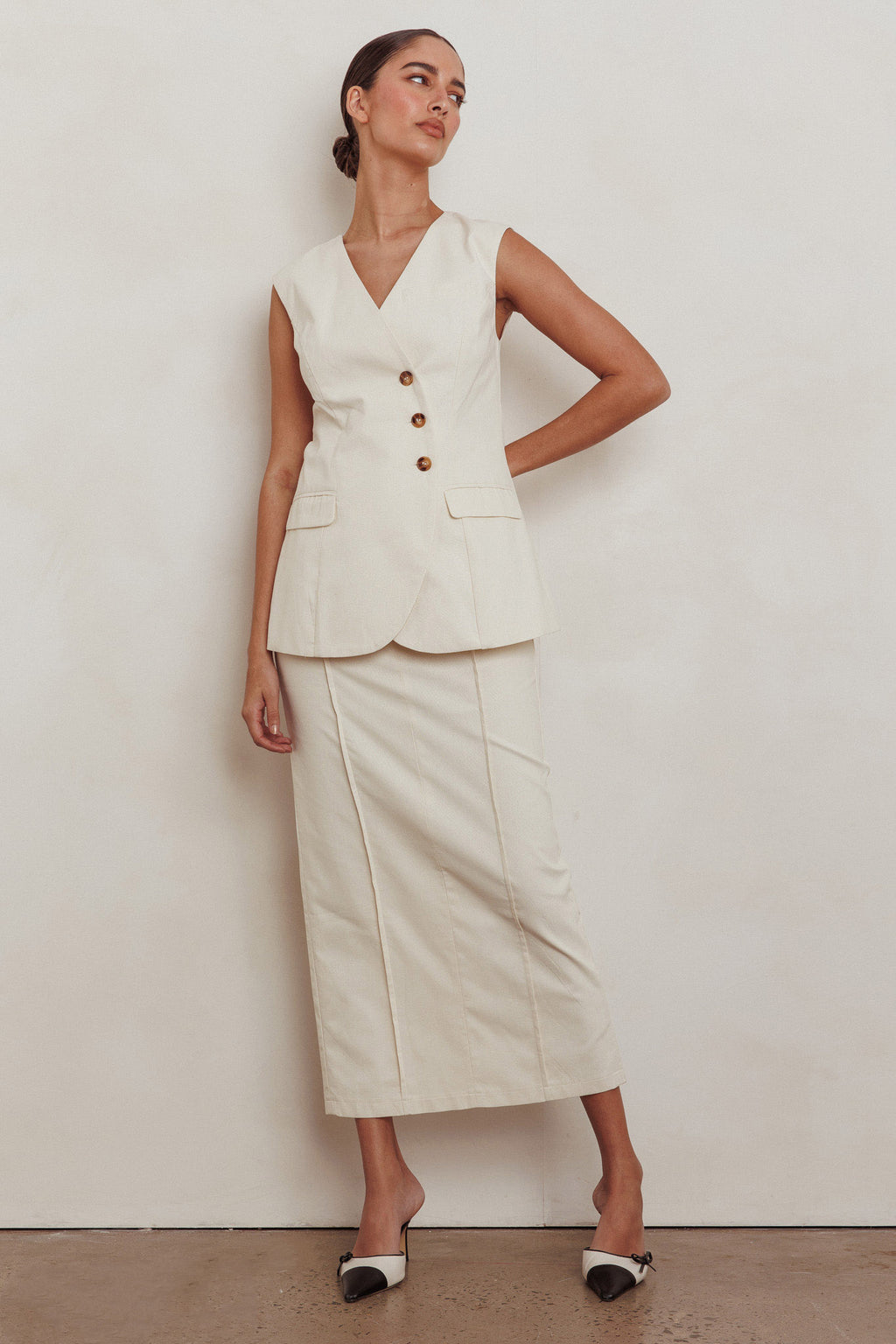 Sweet Treat Column Maxi Skirt Oat by Selfie Leslie Australia
