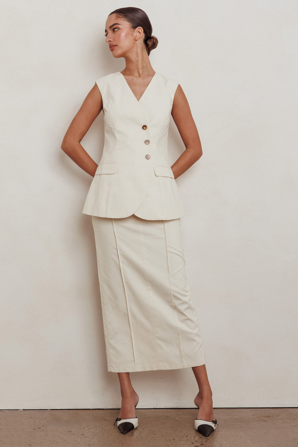 Sweet Treat Column Maxi Skirt Oat by Selfie Leslie Australia