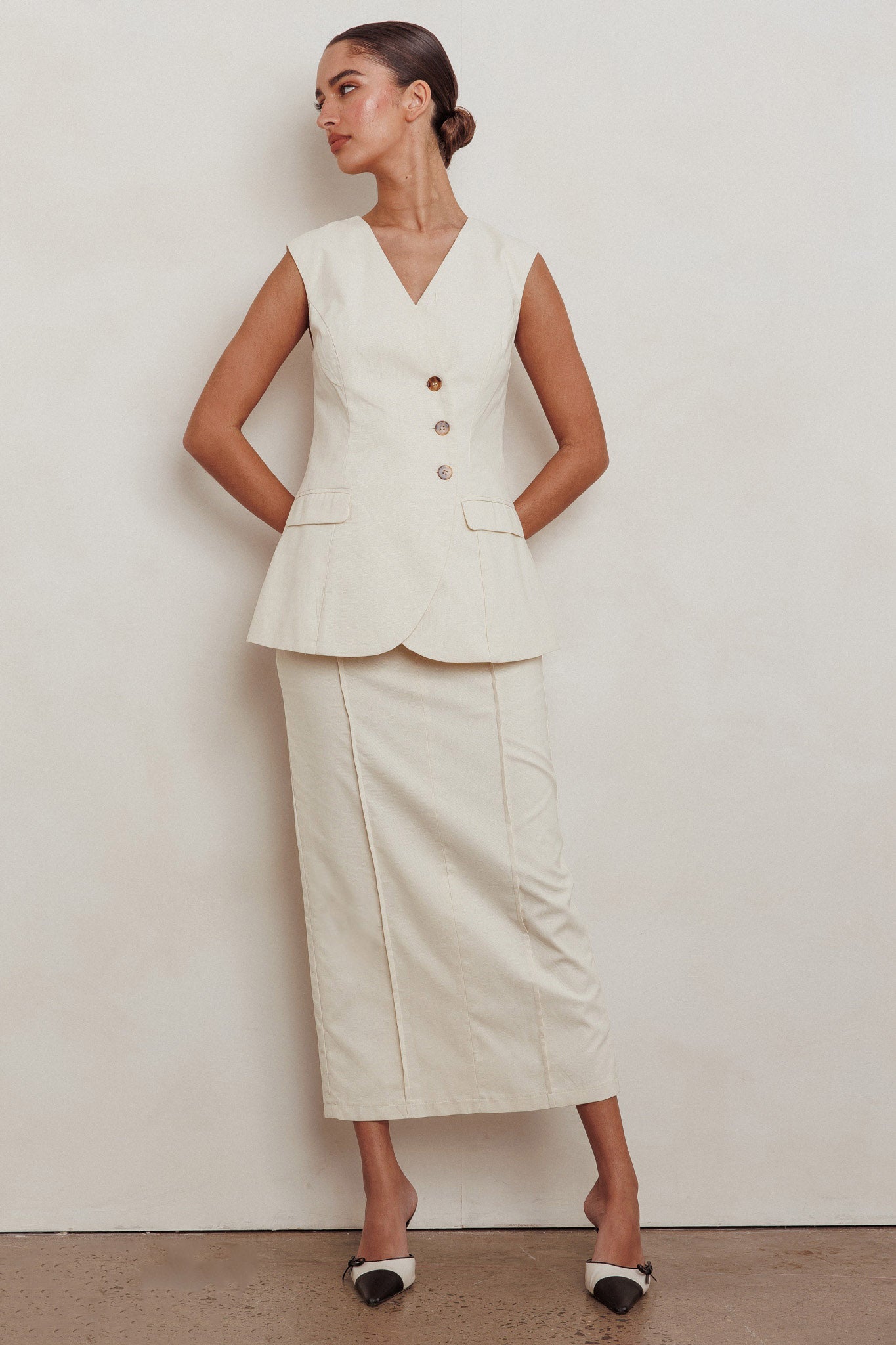 Sweet Treat Column Maxi Skirt Oat by Selfie Leslie Australia