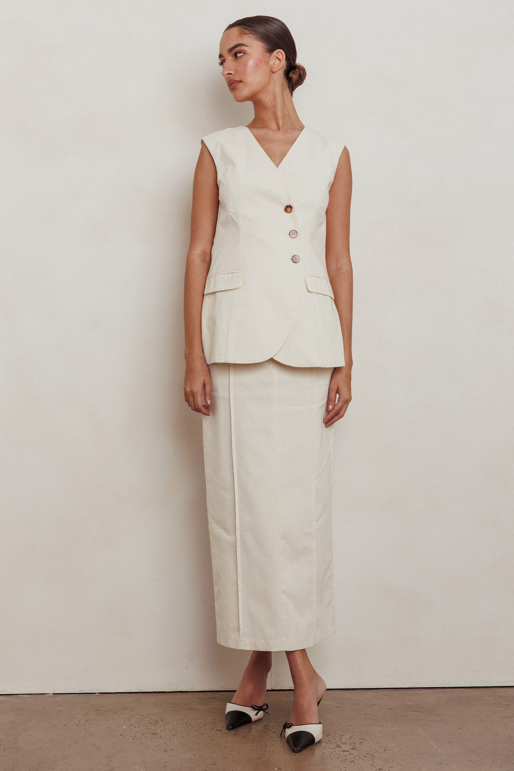 Sweet Treat Column Maxi Skirt Oat by Selfie Leslie Australia