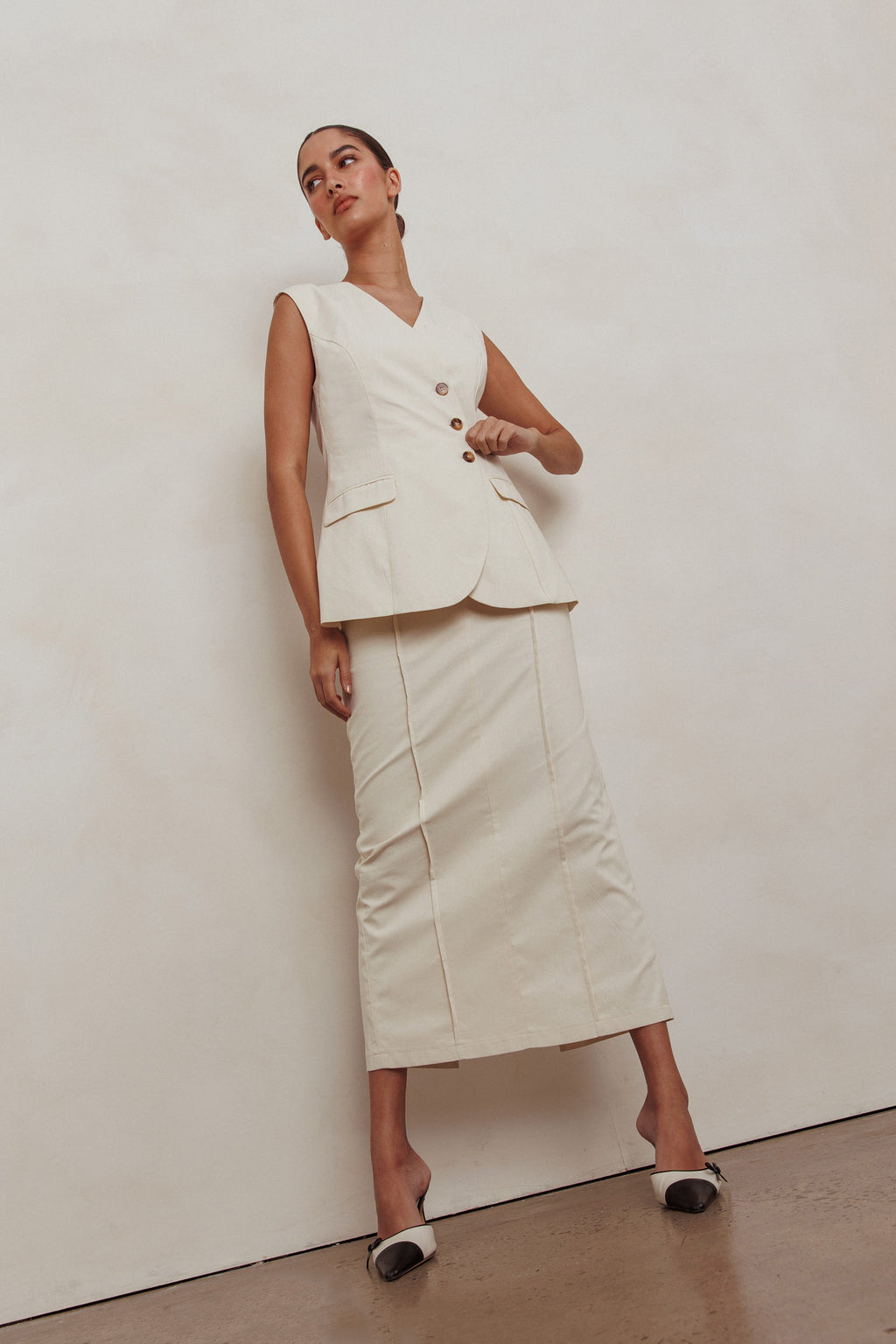 Sweet Treat Column Maxi Skirt Oat by Selfie Leslie Australia