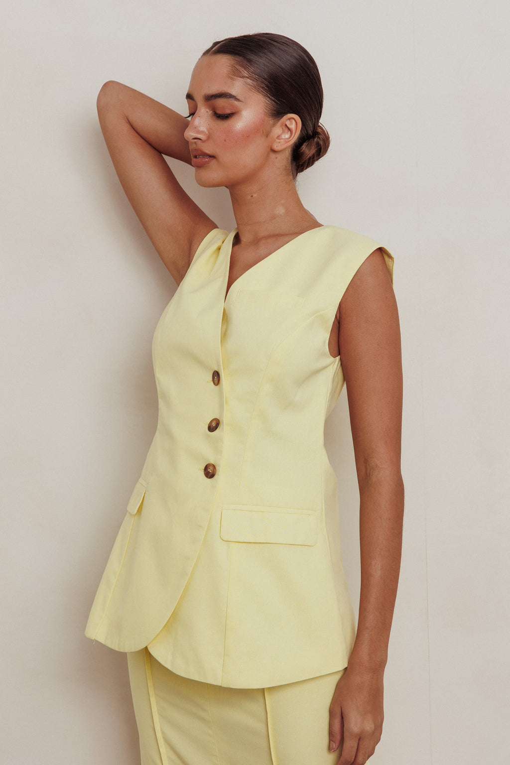 Sweet Treat Sleeveless Top Lemon by Selfie Leslie Australia