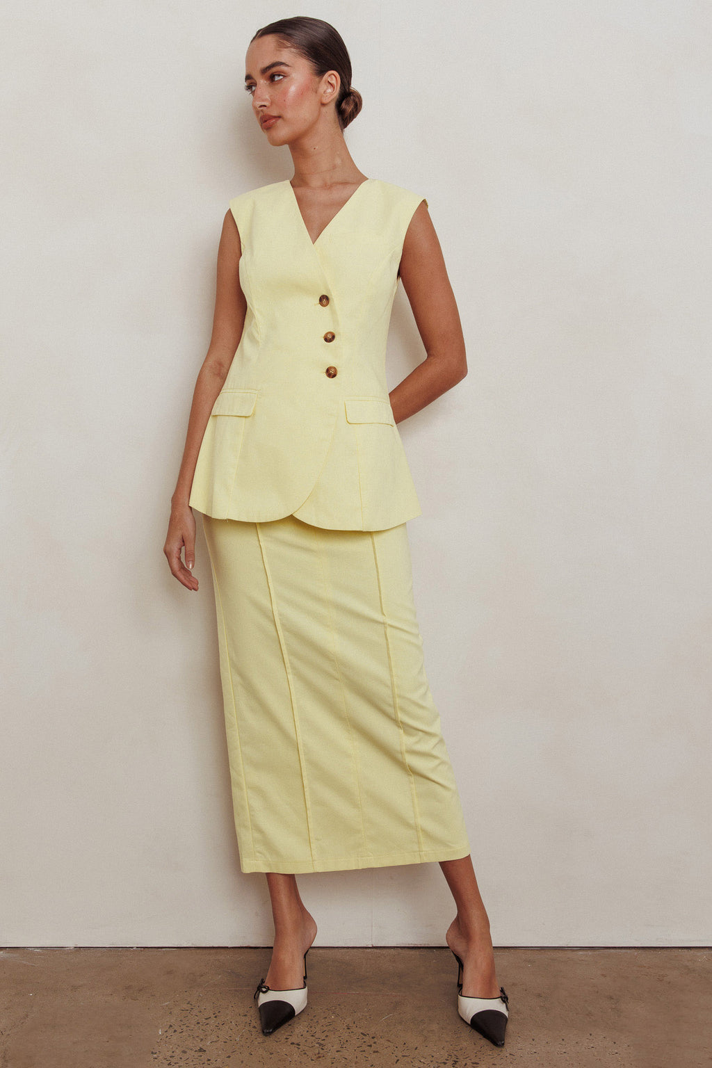 Sweet Treat Sleeveless Top Lemon by Selfie Leslie Australia