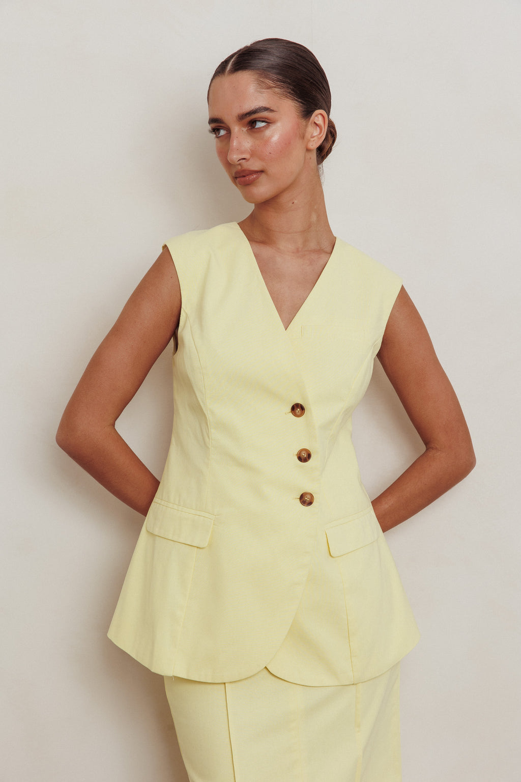 Sweet Treat Sleeveless Top Lemon by Selfie Leslie Australia