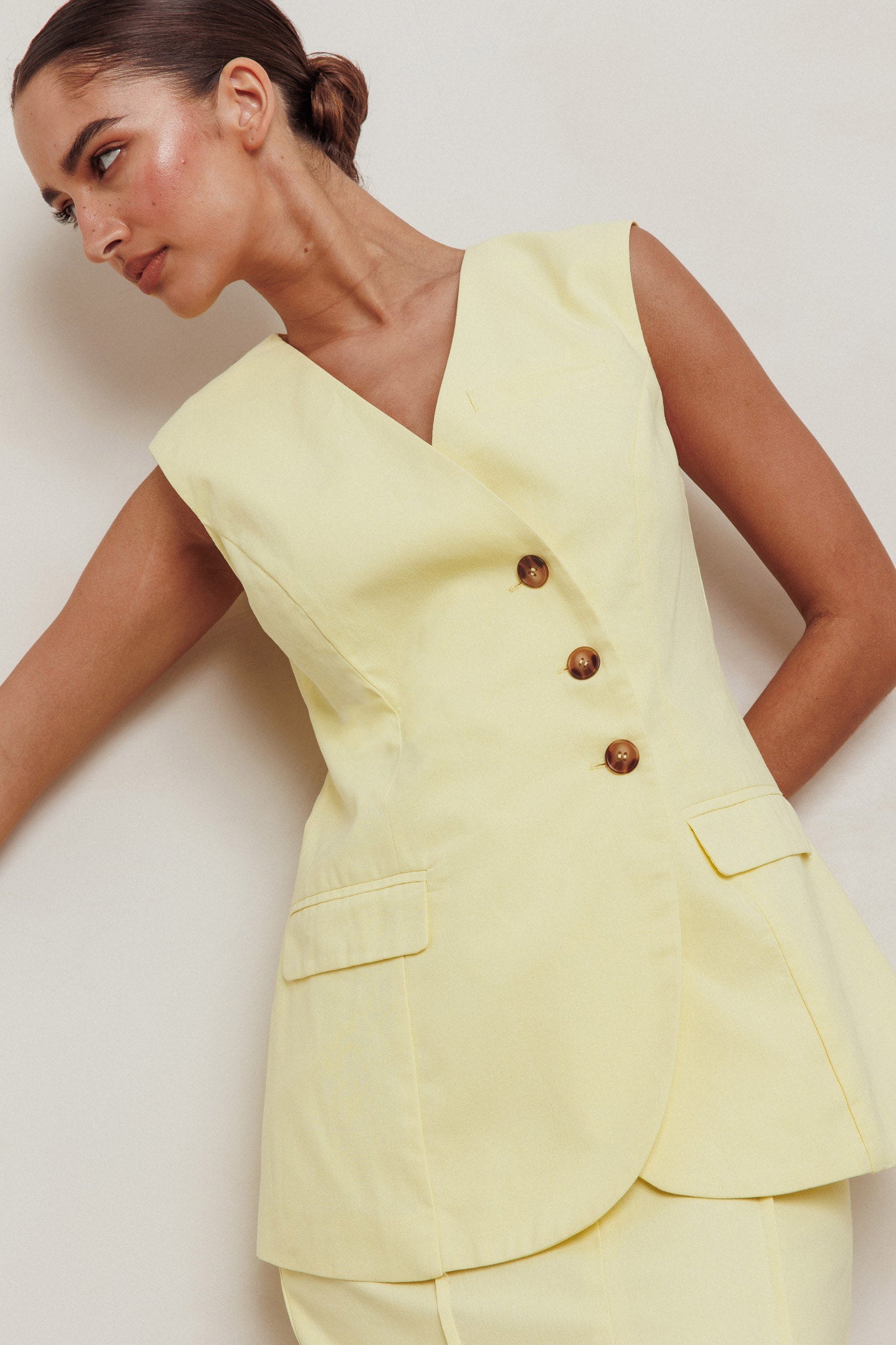Sweet Treat Sleeveless Top Lemon by Selfie Leslie Australia