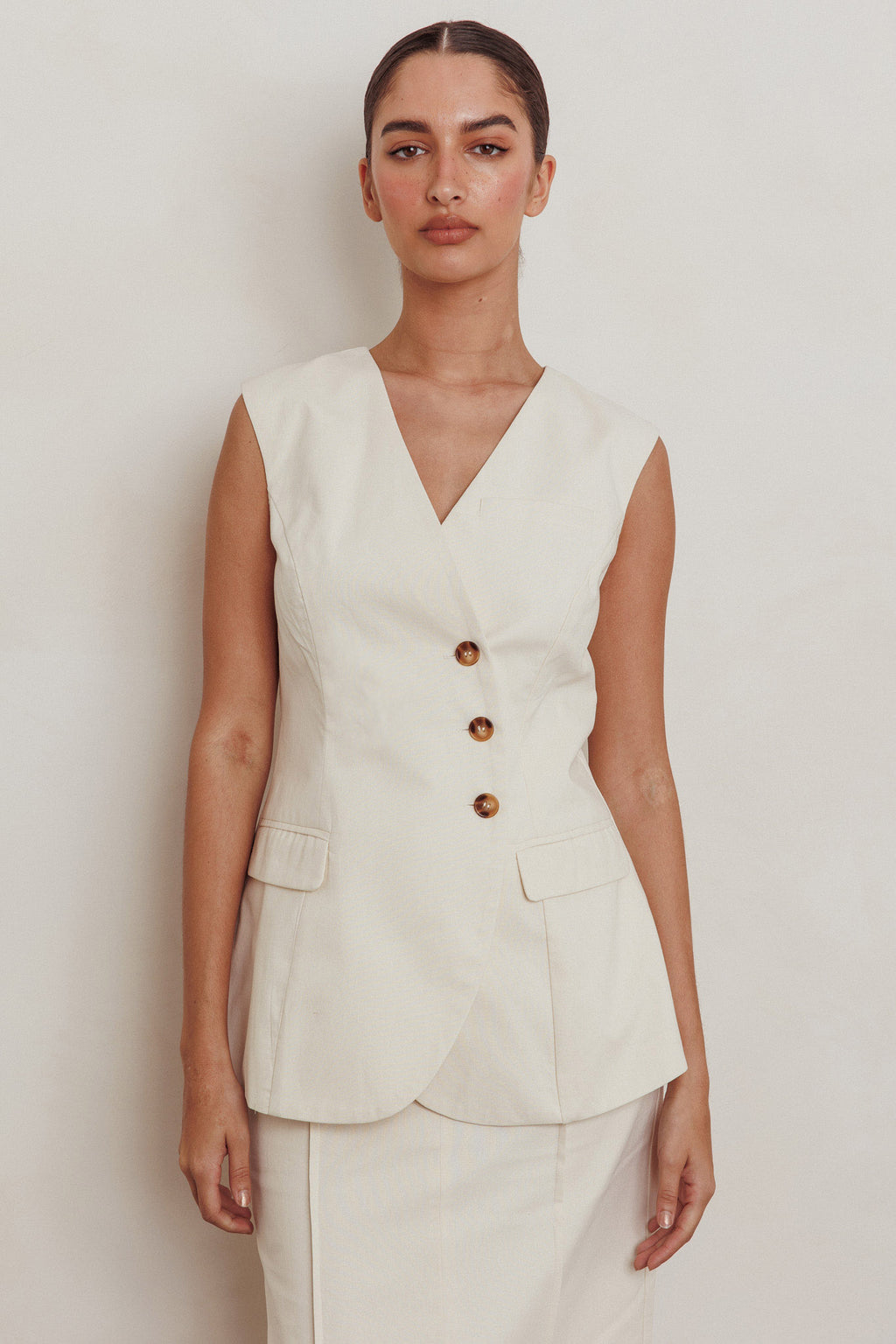 Sweet Treat Sleeveless Top Oat by Selfie Leslie Australia