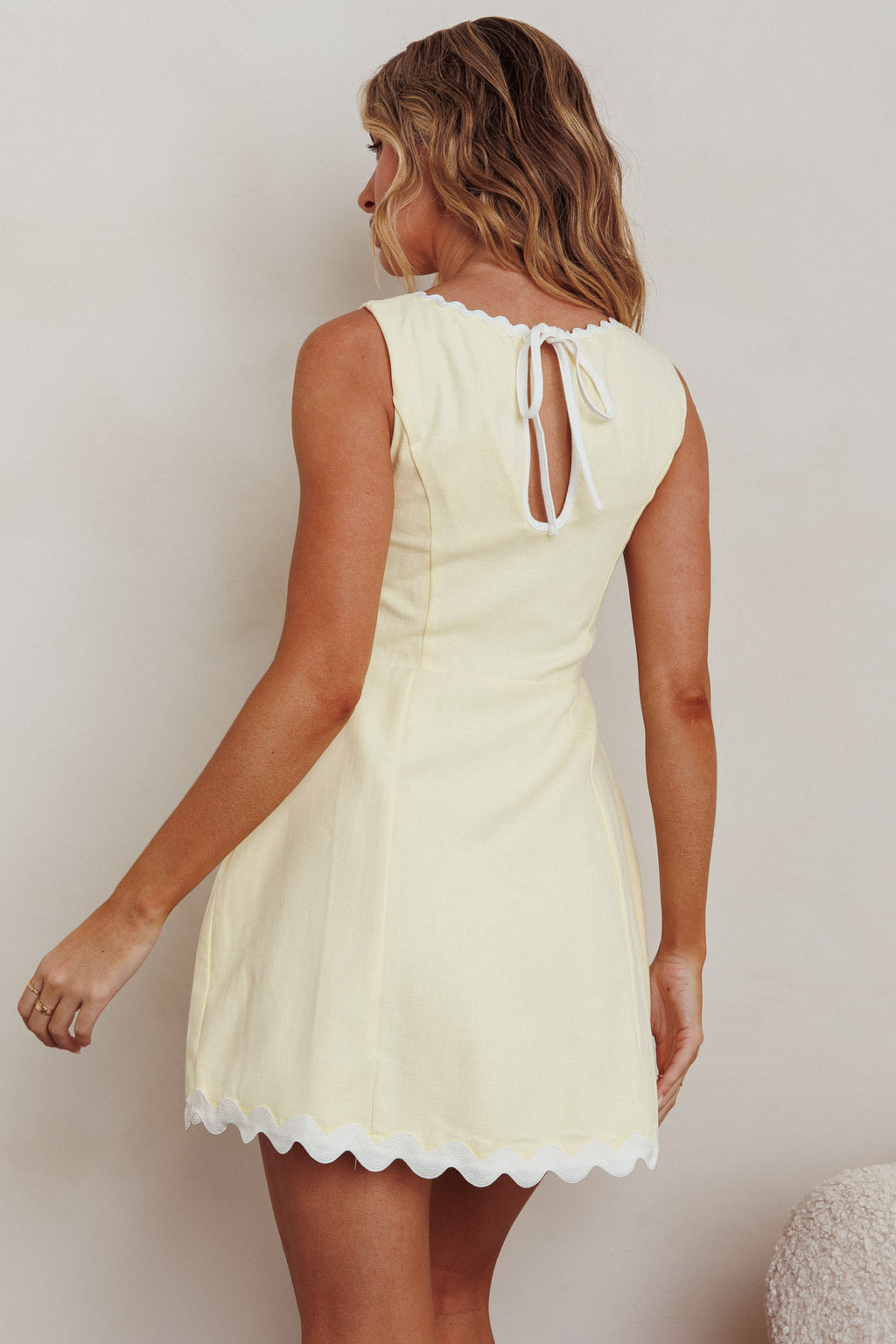 Make You Mine Sleeveless Mini Dress Lemon by Selfie Leslie Australia