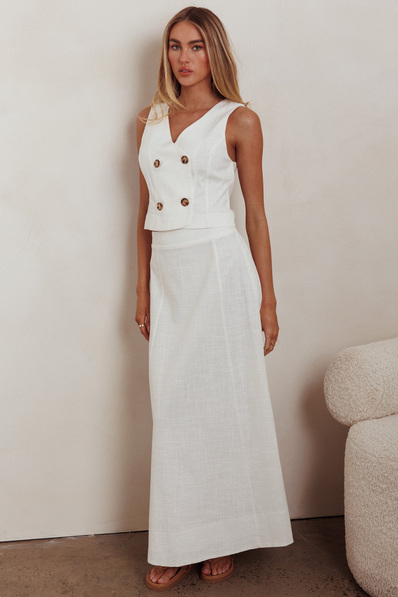 Payday A-Line Maxi Skirt Off White by Selfie Leslie Australia