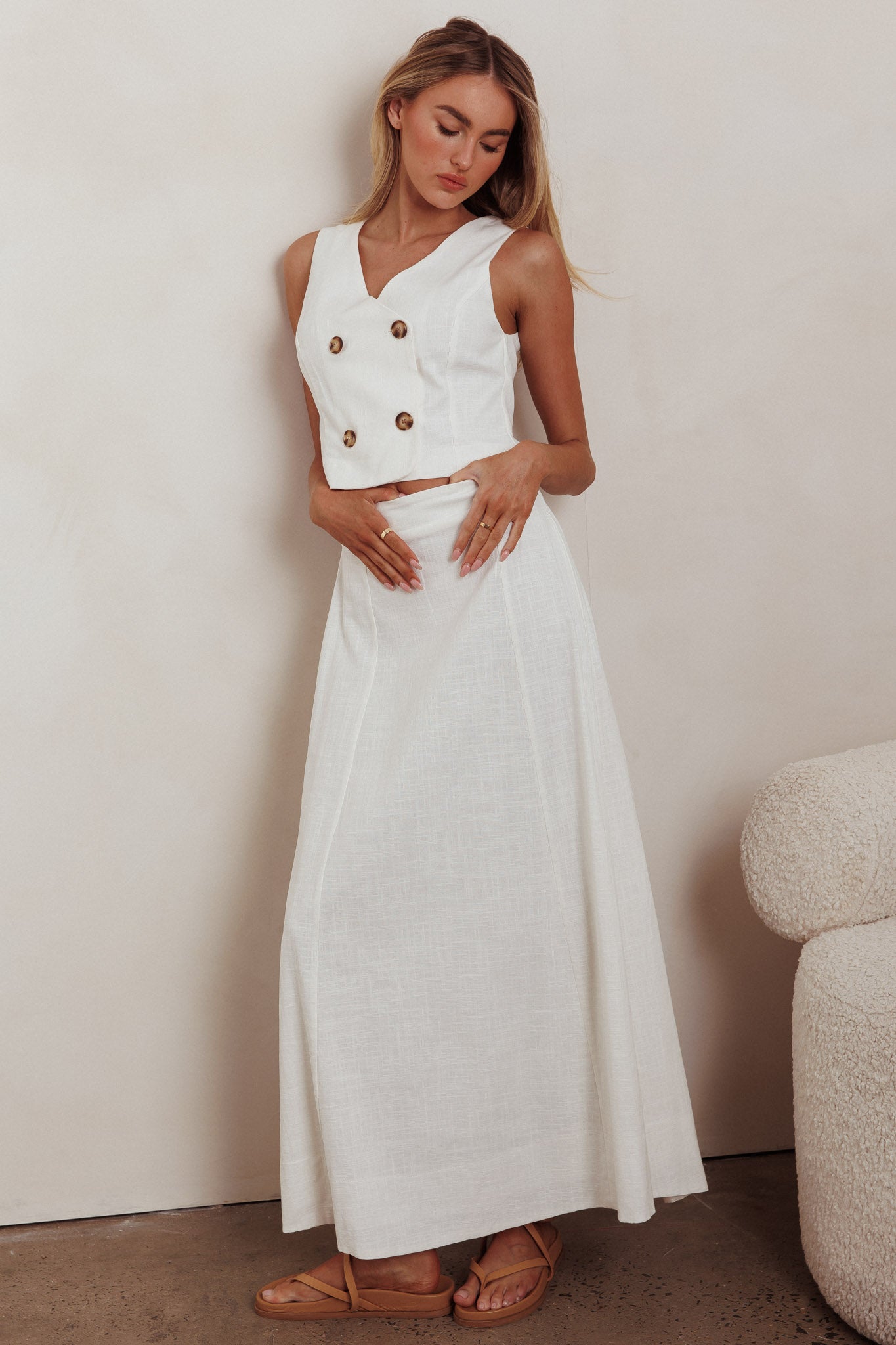 Payday A-Line Maxi Skirt Off White by Selfie Leslie Australia