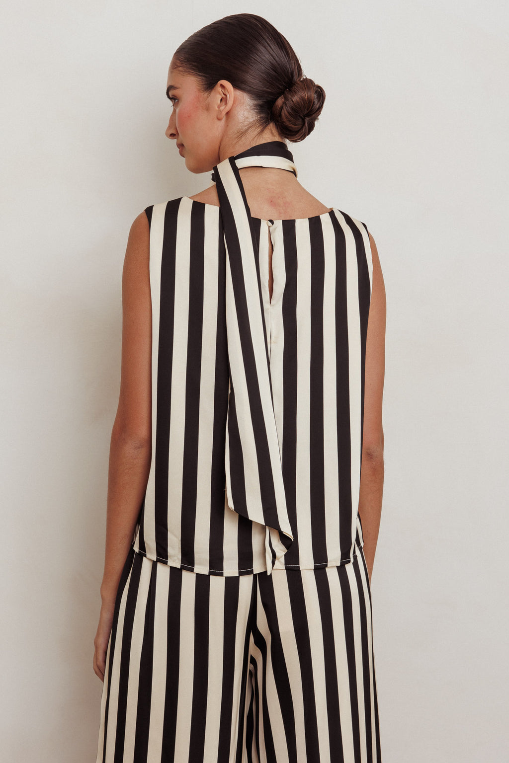 Love Galore Striped Sleeveless Top Black/Beige by Selfie Leslie Australia