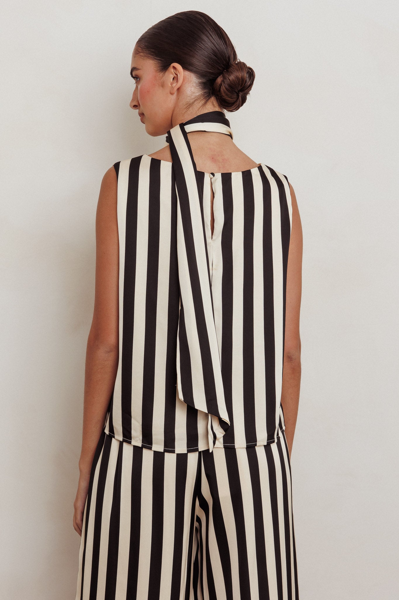 Love Galore Striped Sleeveless Top Black/Beige by Selfie Leslie Australia