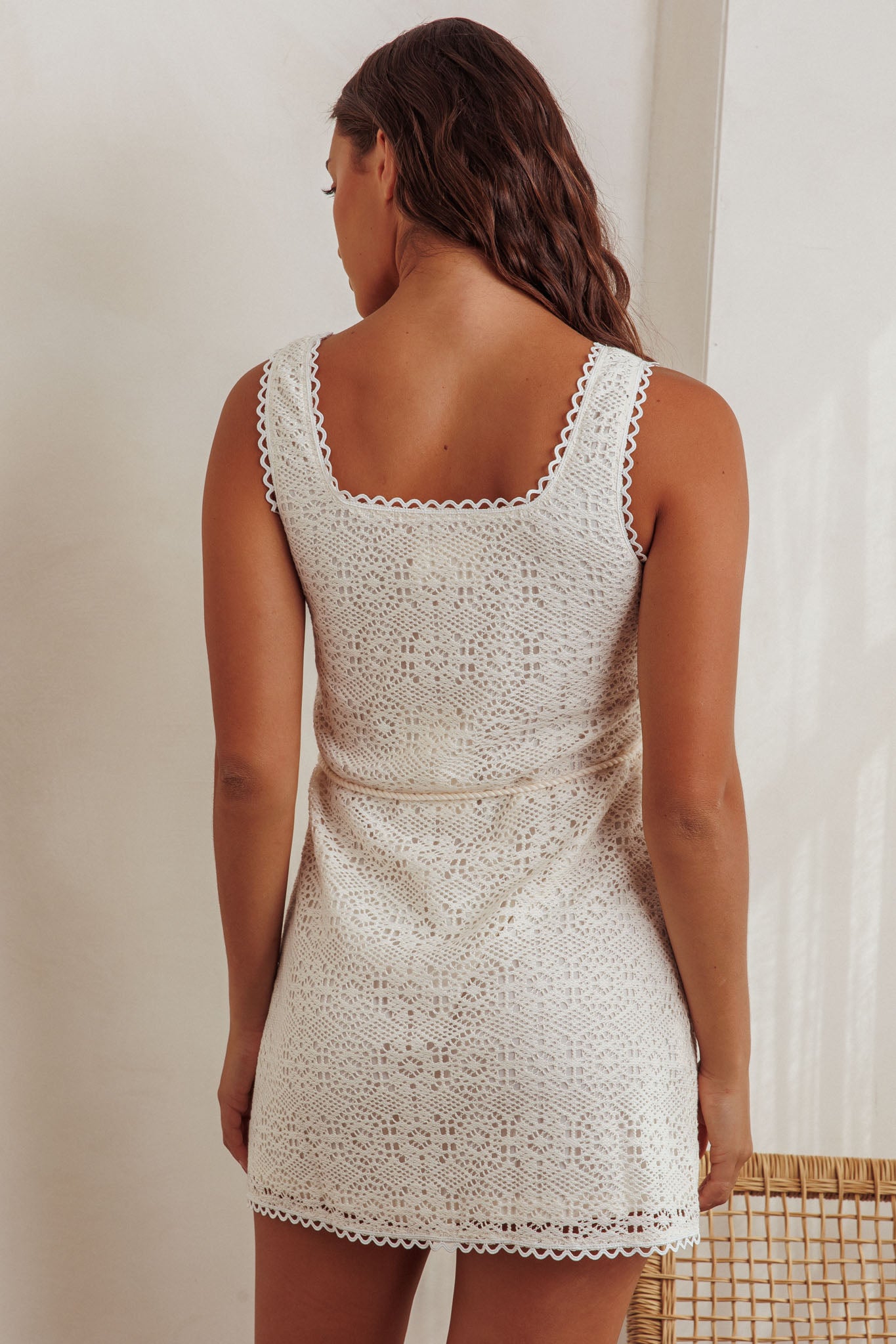 Bethenny Lace Overlay Mini Dress White by Selfie Leslie Australia