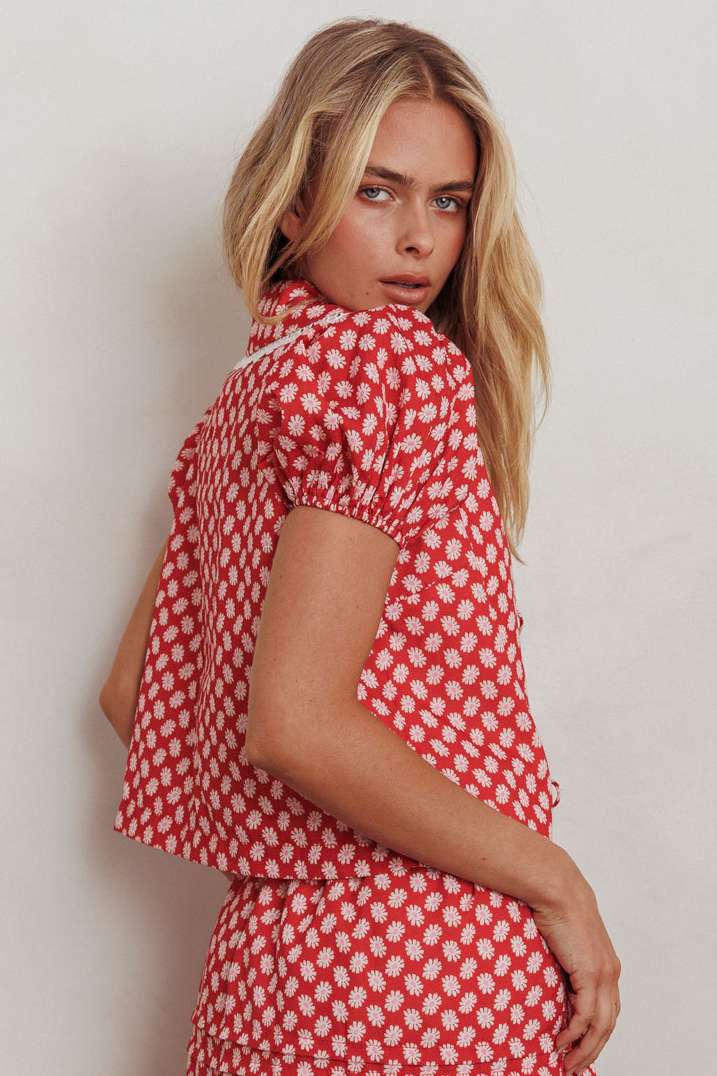 Danessa Tie Front Top Floral Red by Selfie Leslie Australia