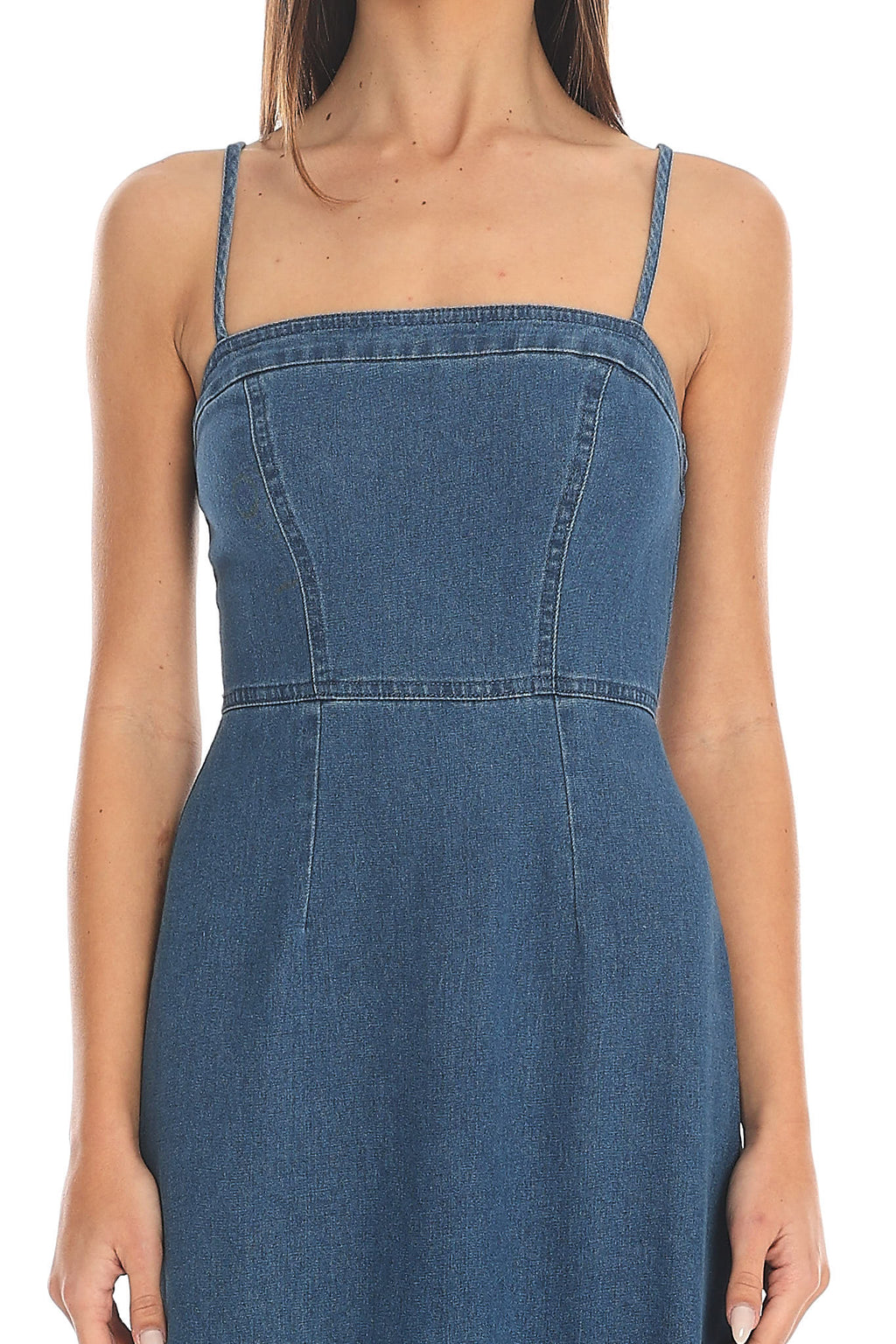 Ciri Embroidered Denim Maxi Dress