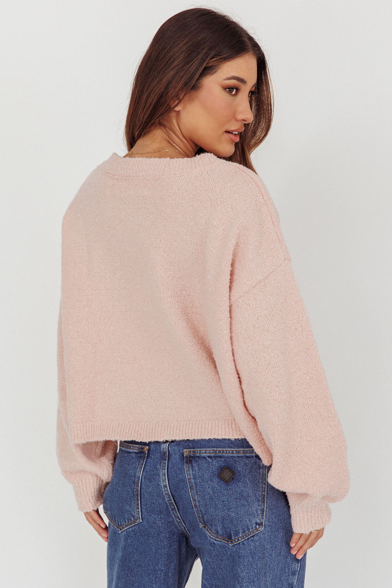 Taking Notes Button Front Cardigan Blush by Selfie Leslie Australia