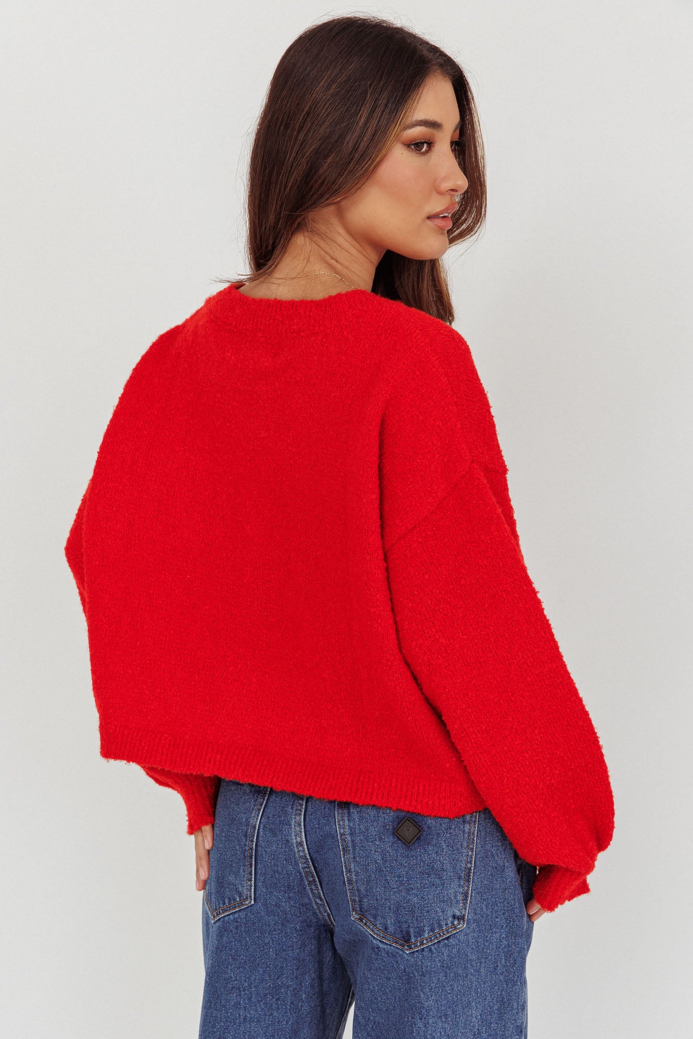 Taking Notes Button Front Cardigan Red by Selfie Leslie Australia