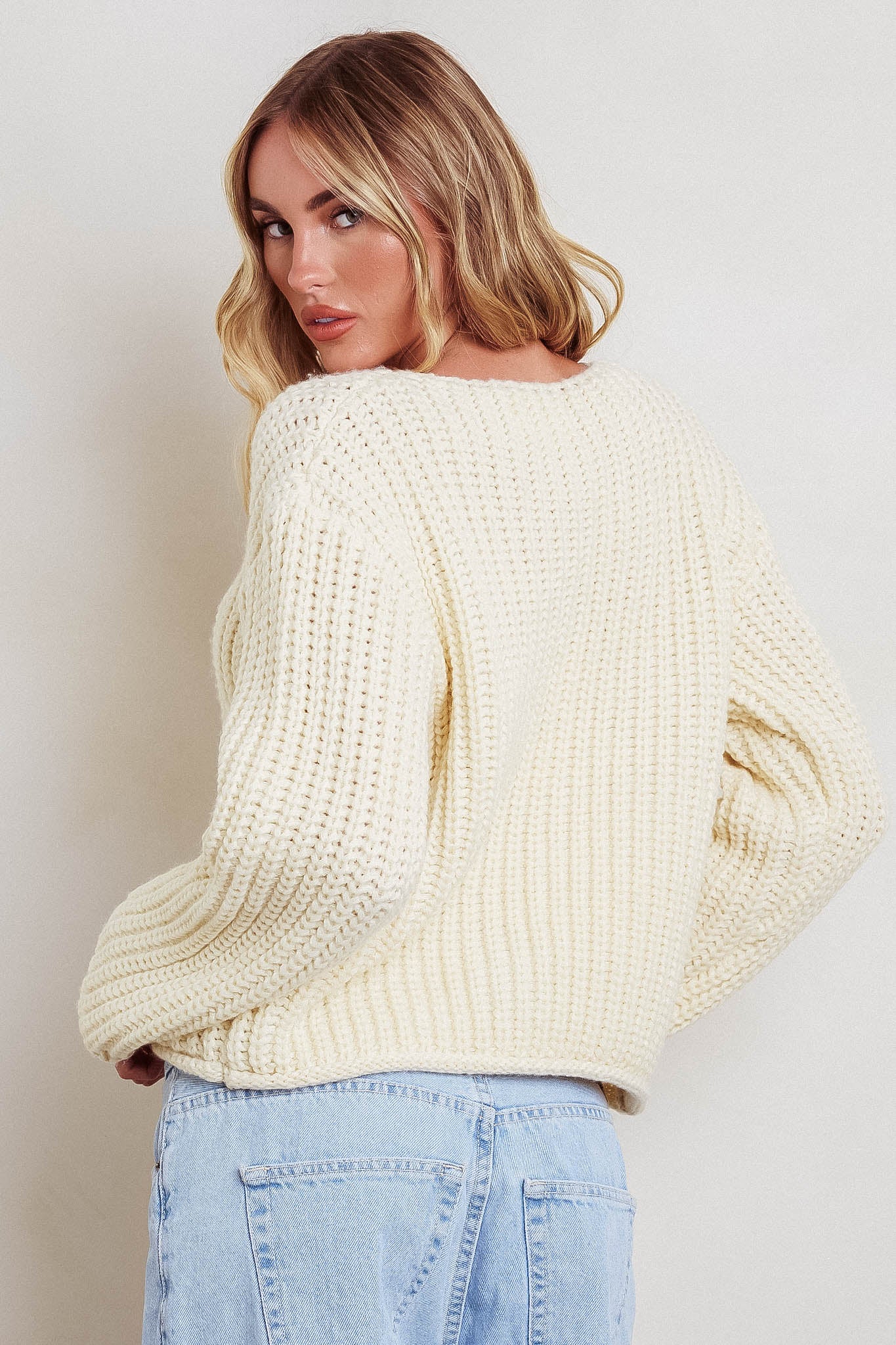 Cindie Chunky Knit Cardigan Butter by Selfie Leslie Australia